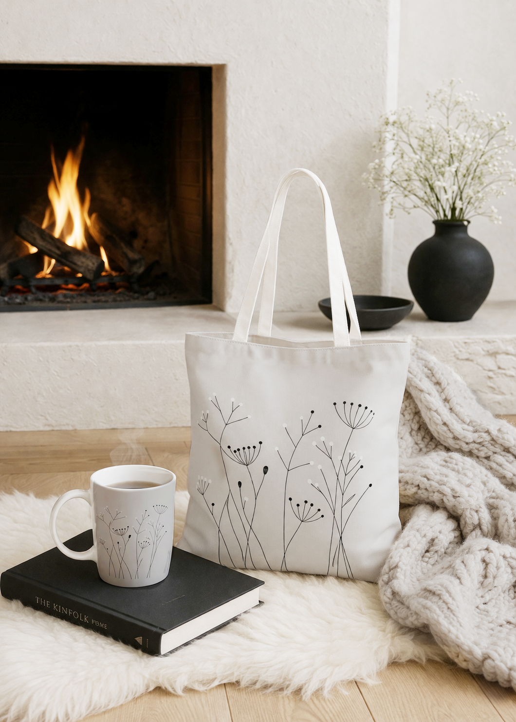 Botanical Tote and Latte Mug Gift Set – Stone & Stem