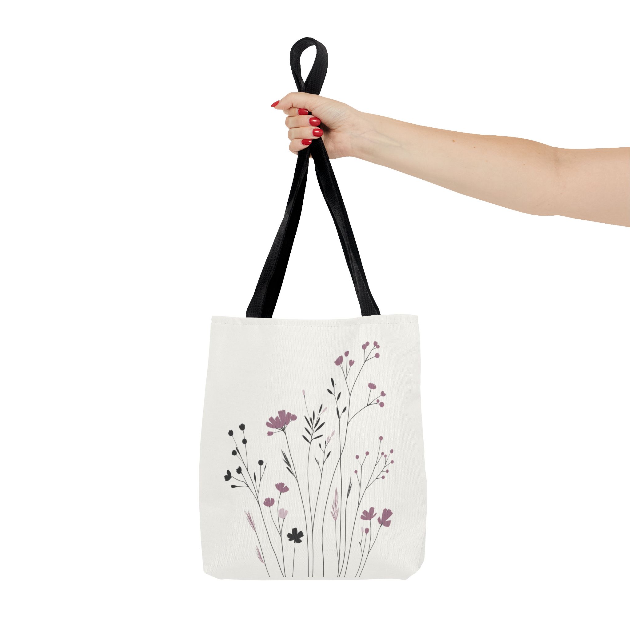 Amethyst Wildflower Tote Bag – Botanical Floral Tote