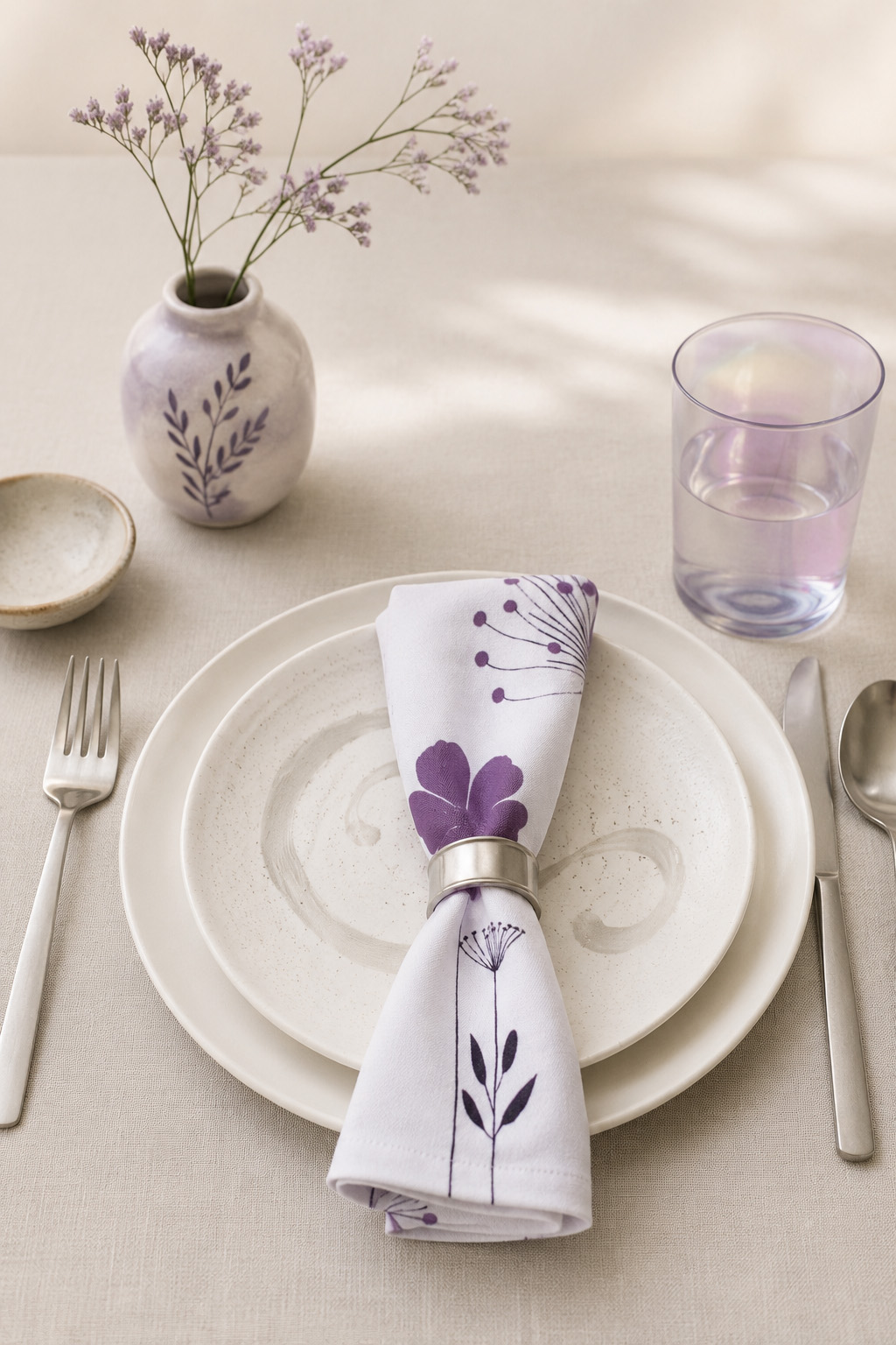 Amethyst Wildflower Napkins 4-set