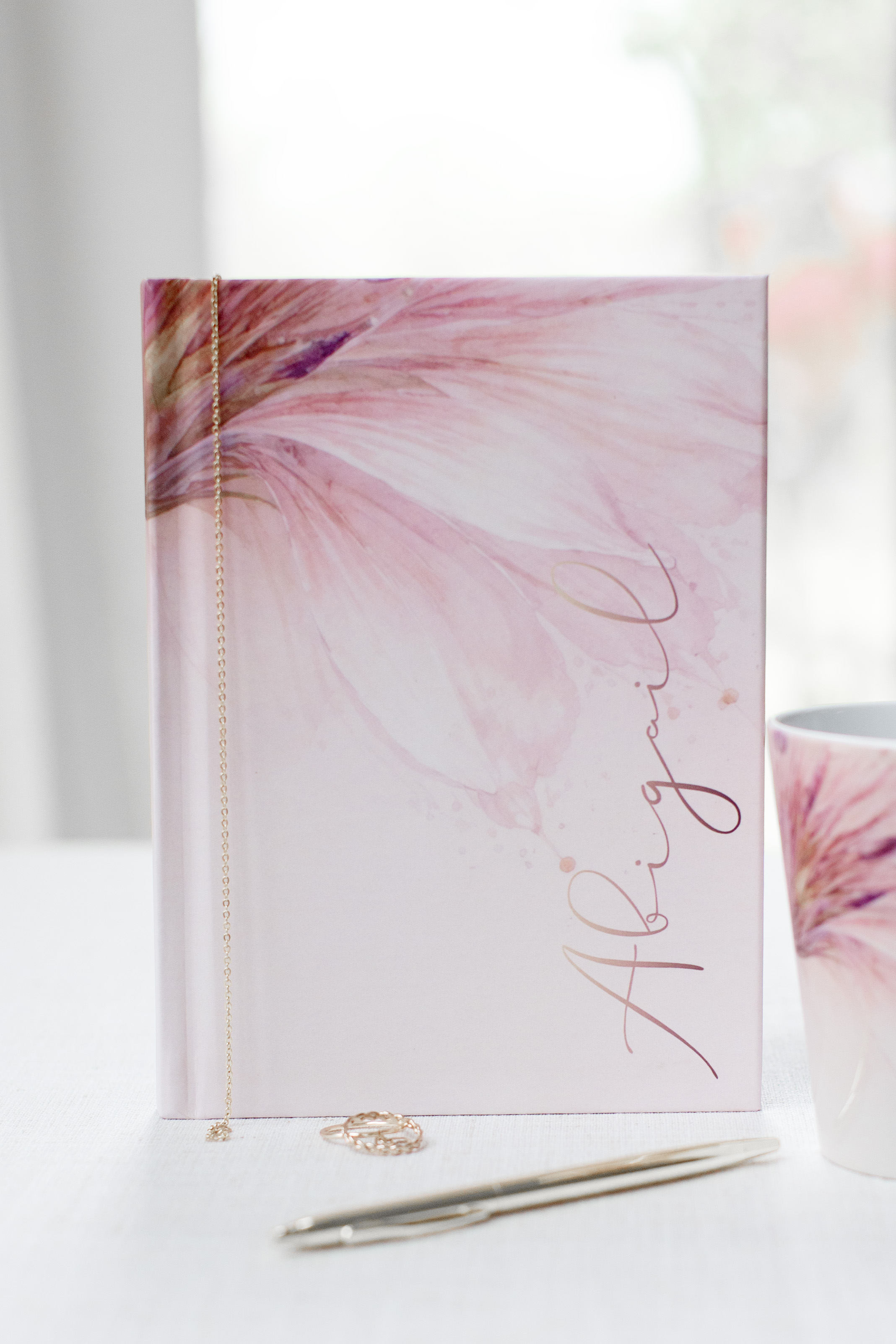 Latte Mug & Journal Set – Blush Botanical