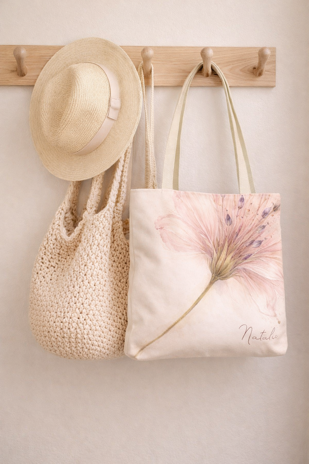 Blush Botanical Tote Bag