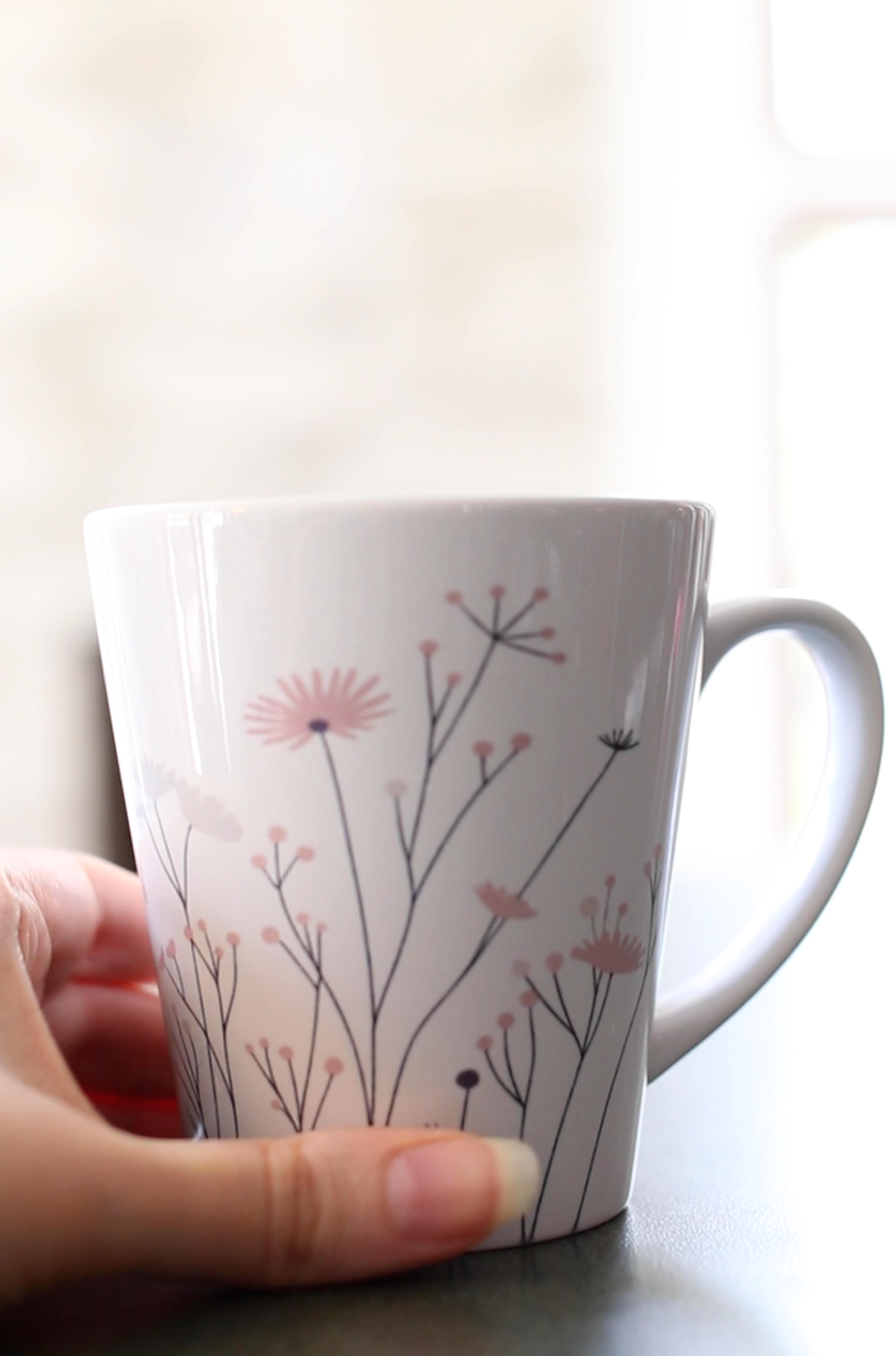 Floral Latte Mug – Blush Wildflower