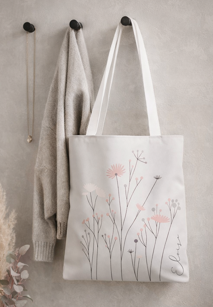 Blush Wildflower Tote Bag