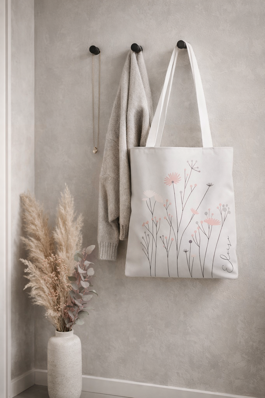Blush Wildflower Tote Bag