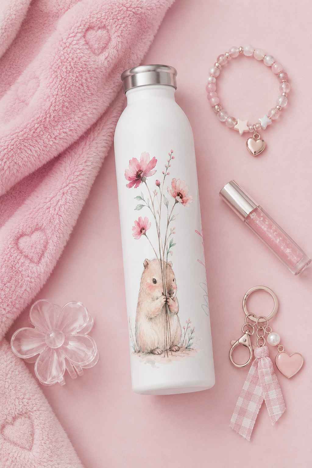 Personalized Capybara Water Bottle – Capybara Blossom Personalized Capybara Water Bottle – Capybara Blossom