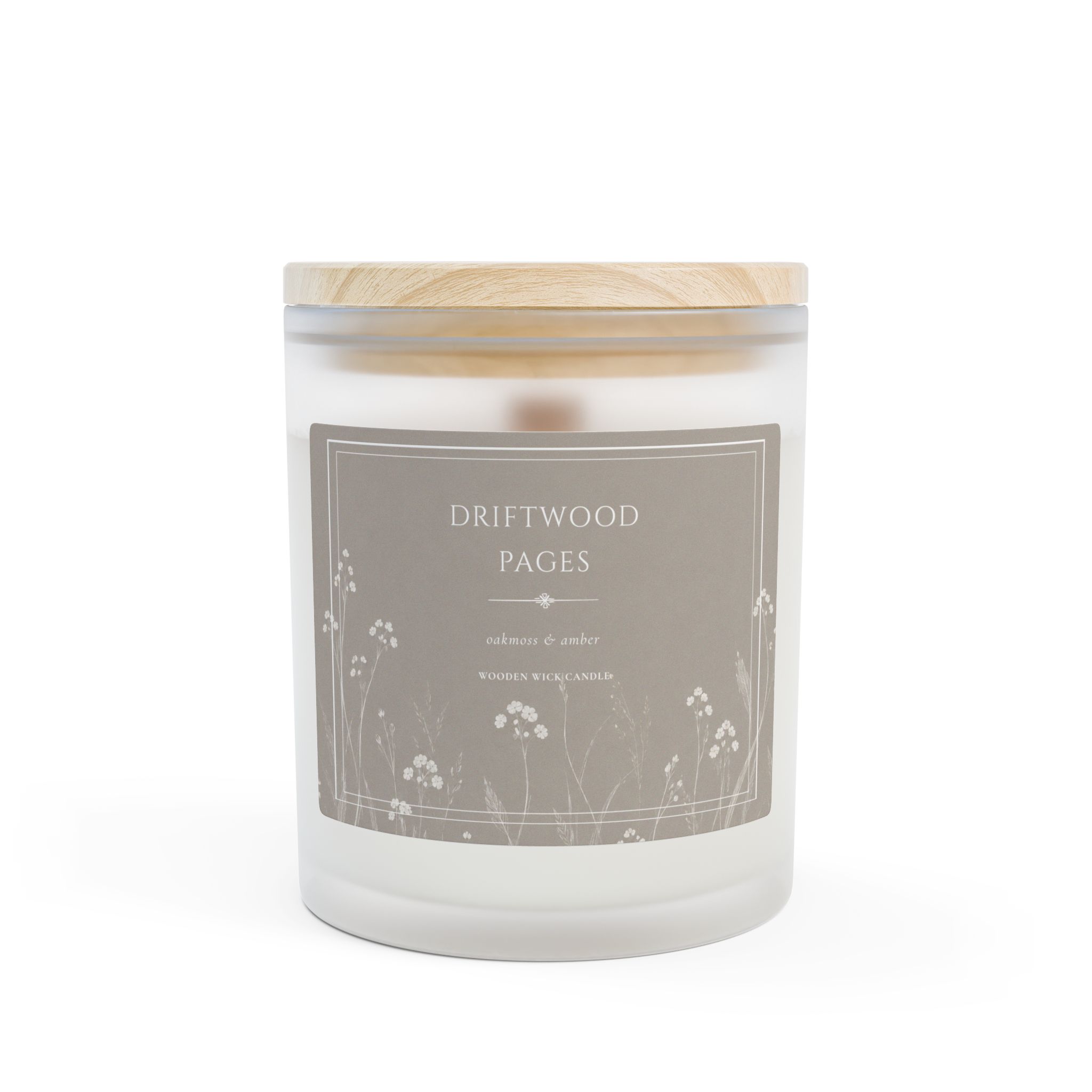 Oakmoss & Amber Candle – Driftwood Pages