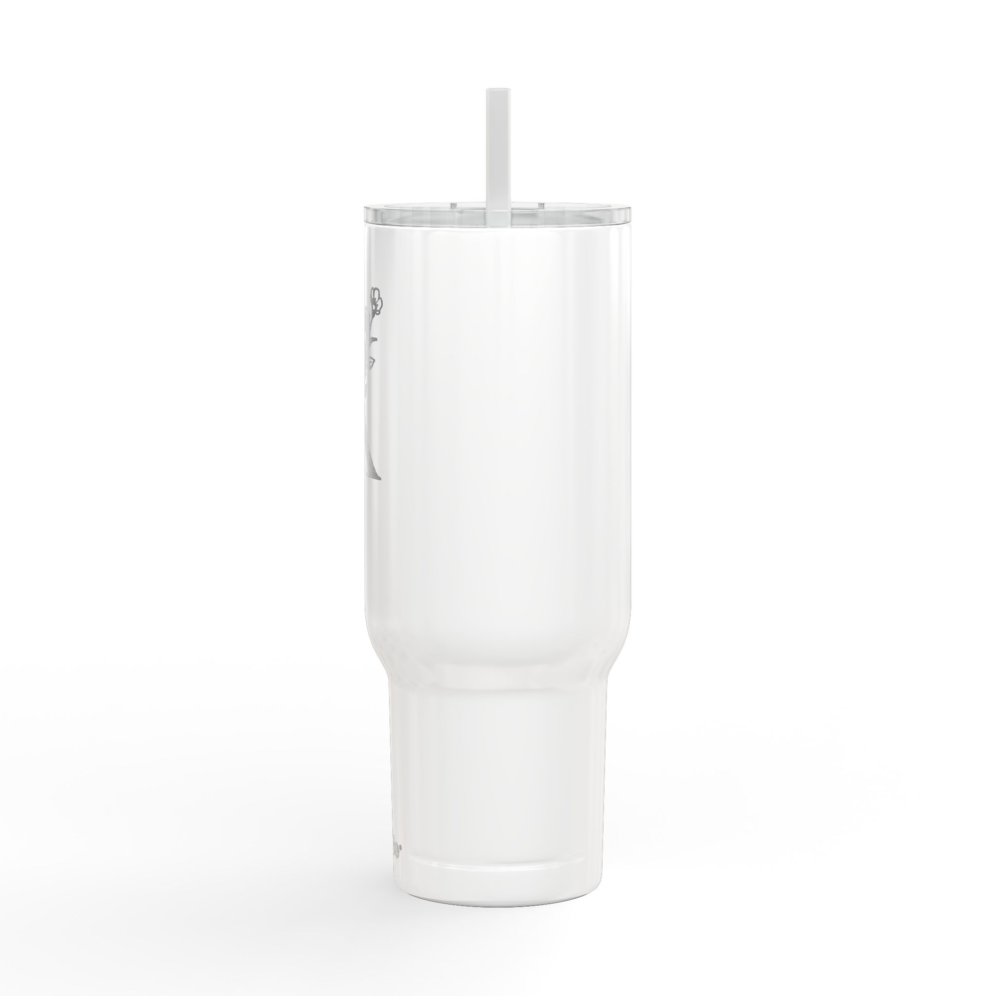 Personalized Floral Monogram Engraved Tumbler 40oz