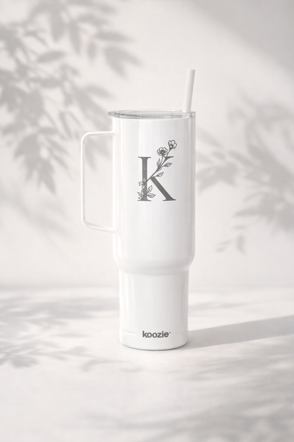 Personalized Floral Monogram Engraved Tumbler 40oz