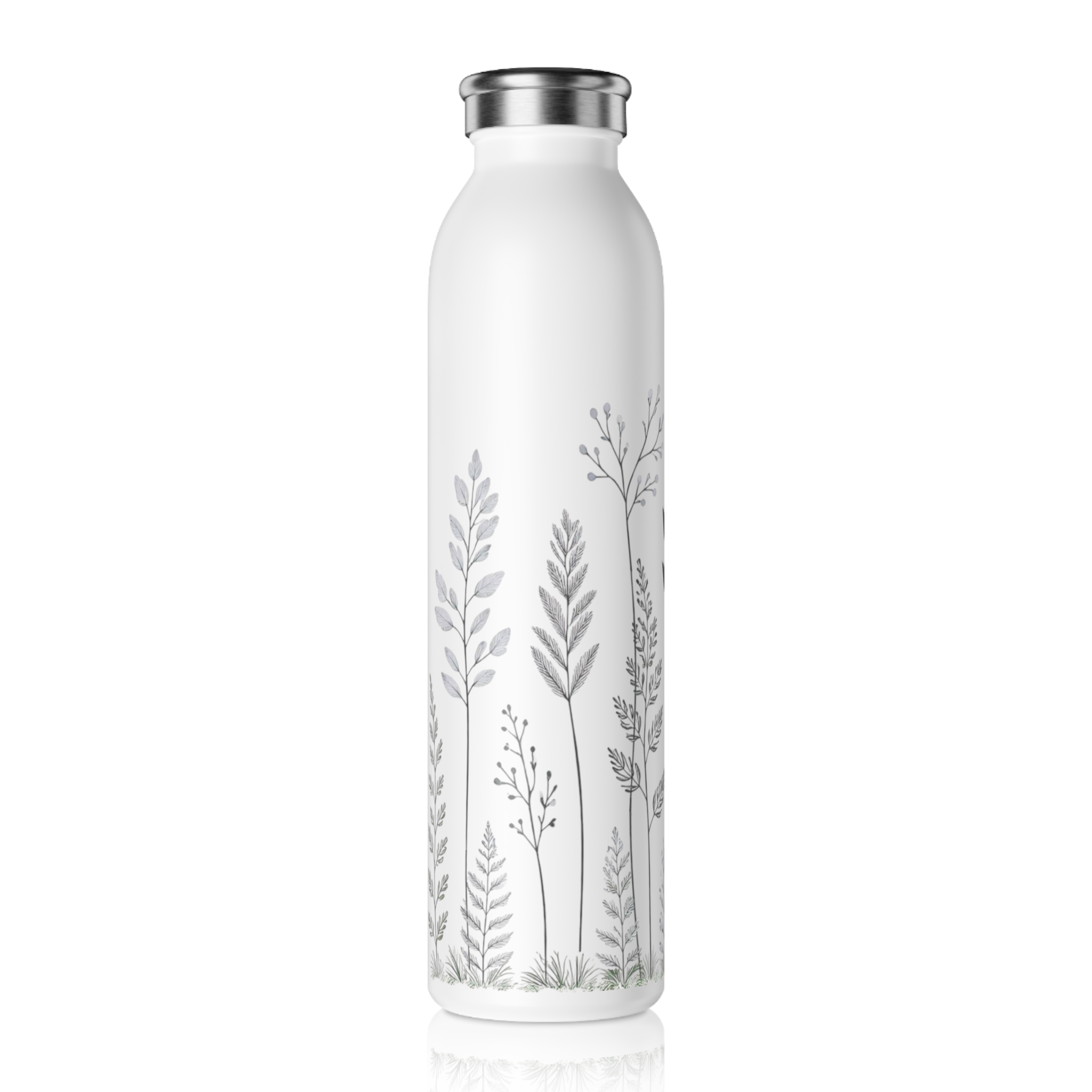 Botanical Slim Stainless Steel Water Bottle – Forest Path