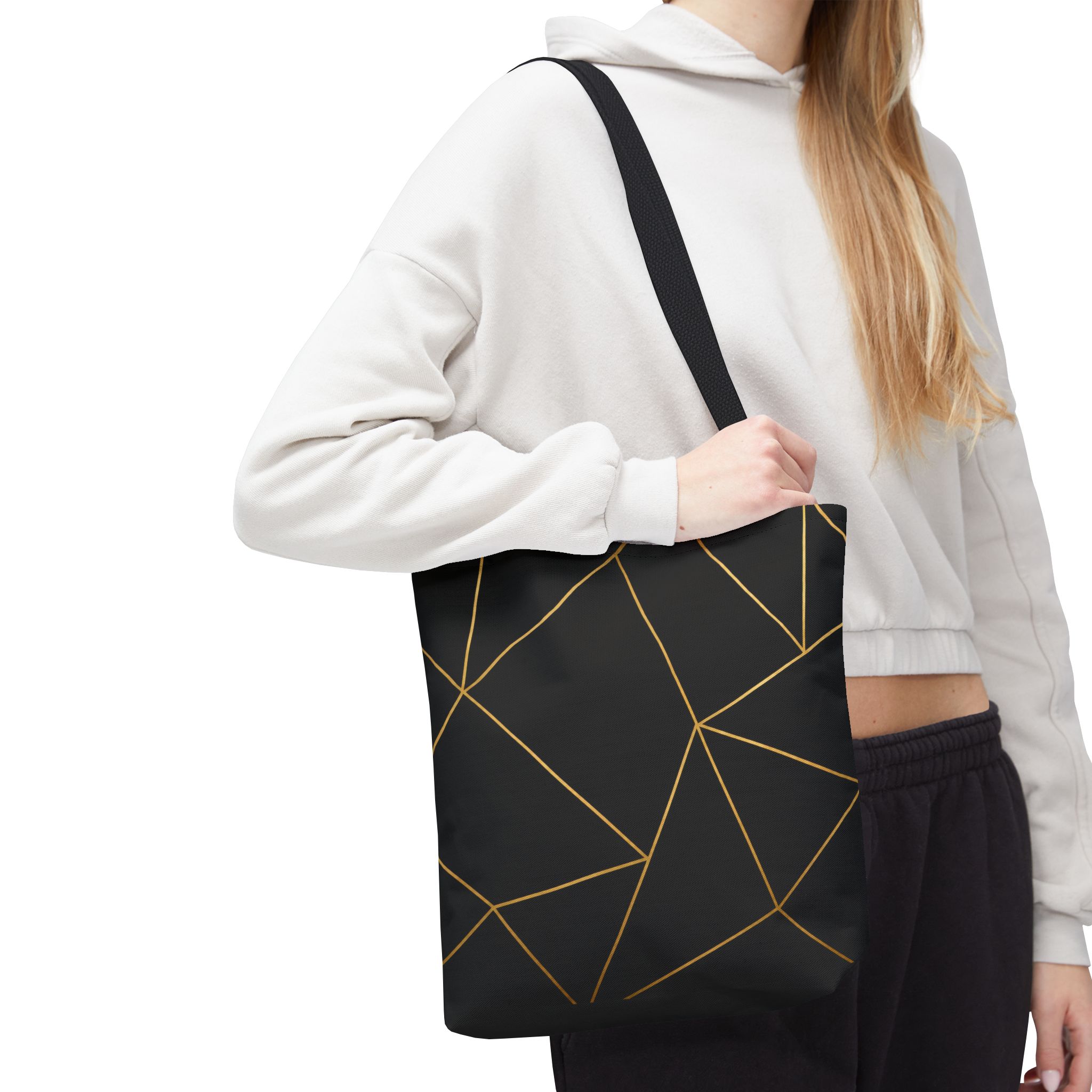 Black & Gold Geo Line Tote Bag – Noir & Gold
