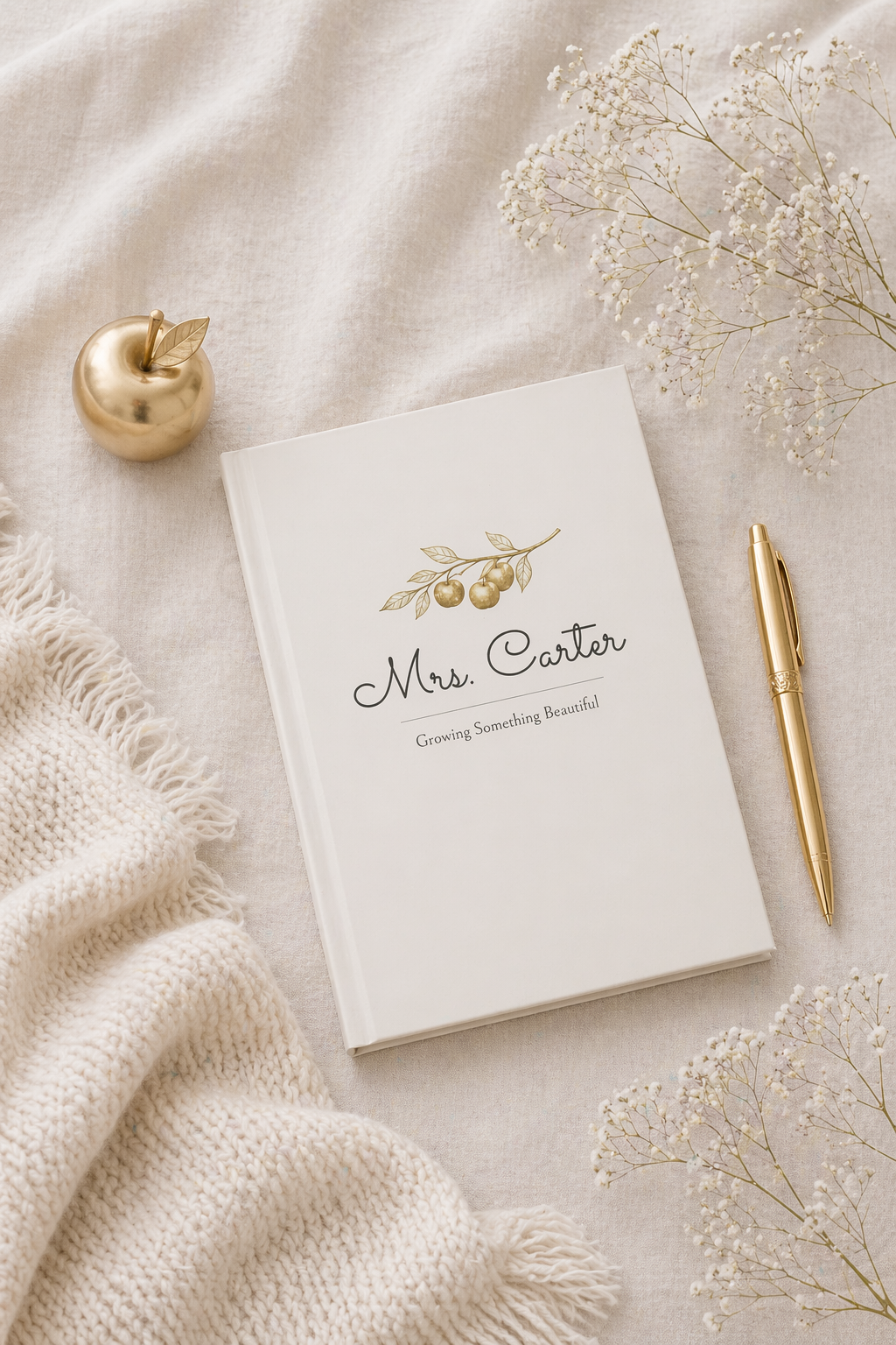 Personalized Teacher Journal – Gold Apple