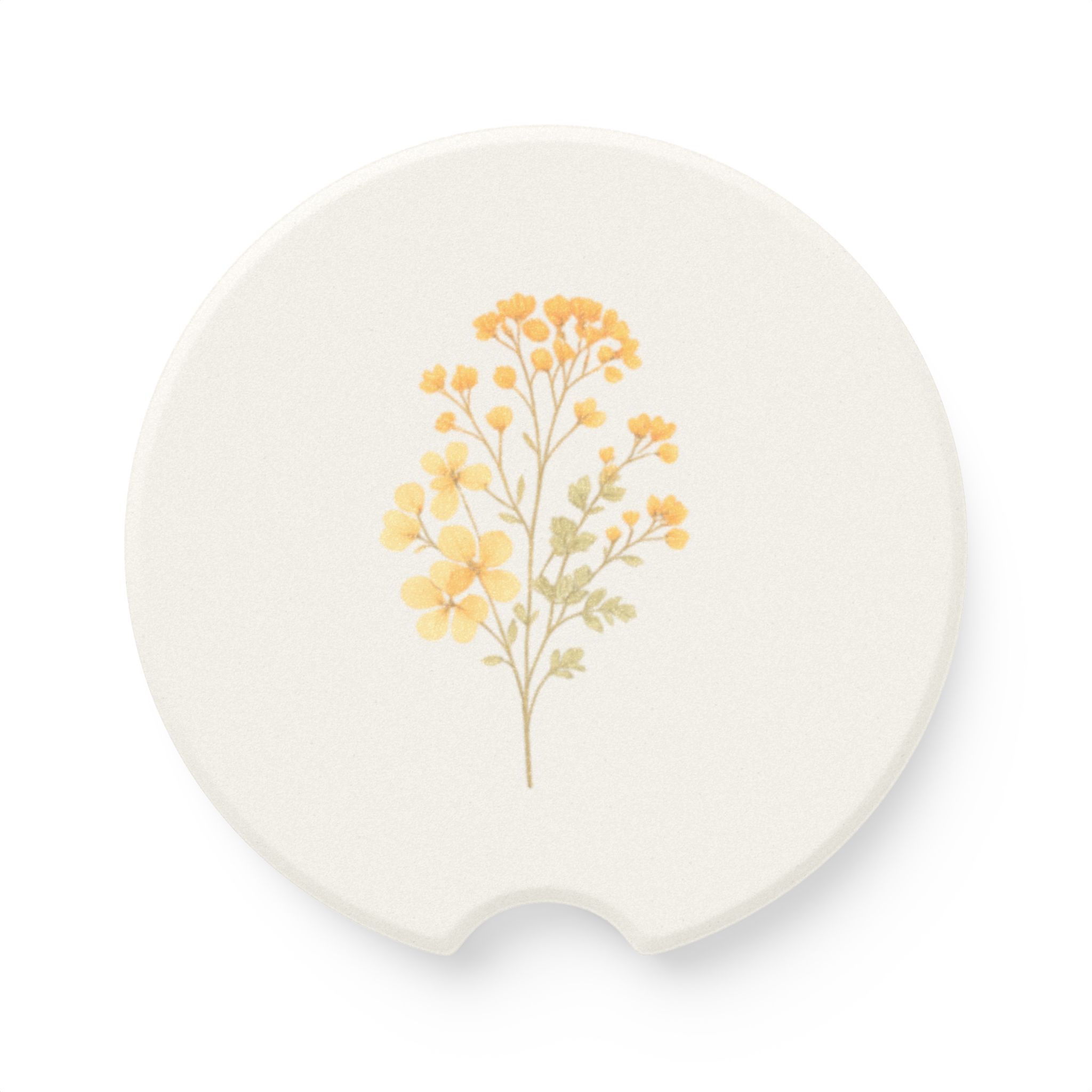 Golden Wildflower Petite Soapstone Coaster Golden Wildflower Petite Soapstone Coaster
