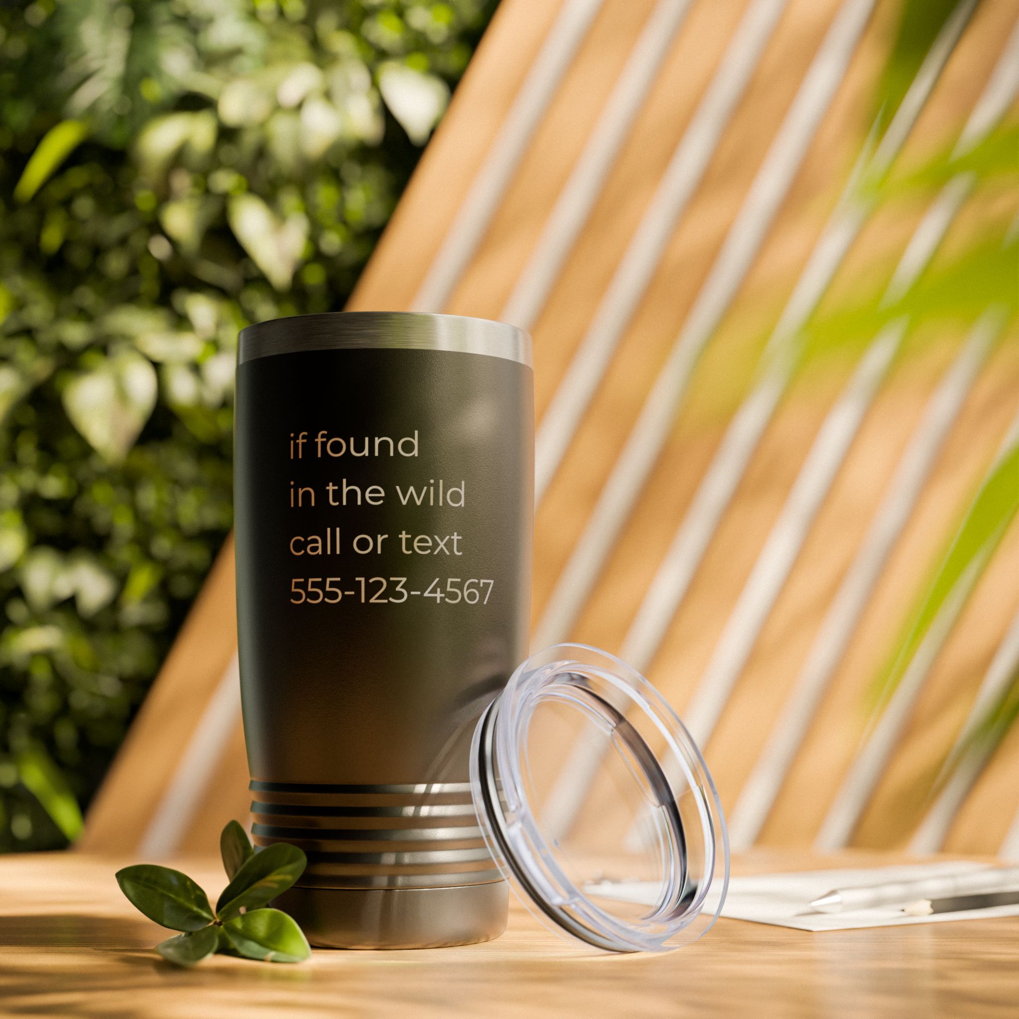 Personalized Tumbler with Phone Number – “In the Wild” Custom Tumbler