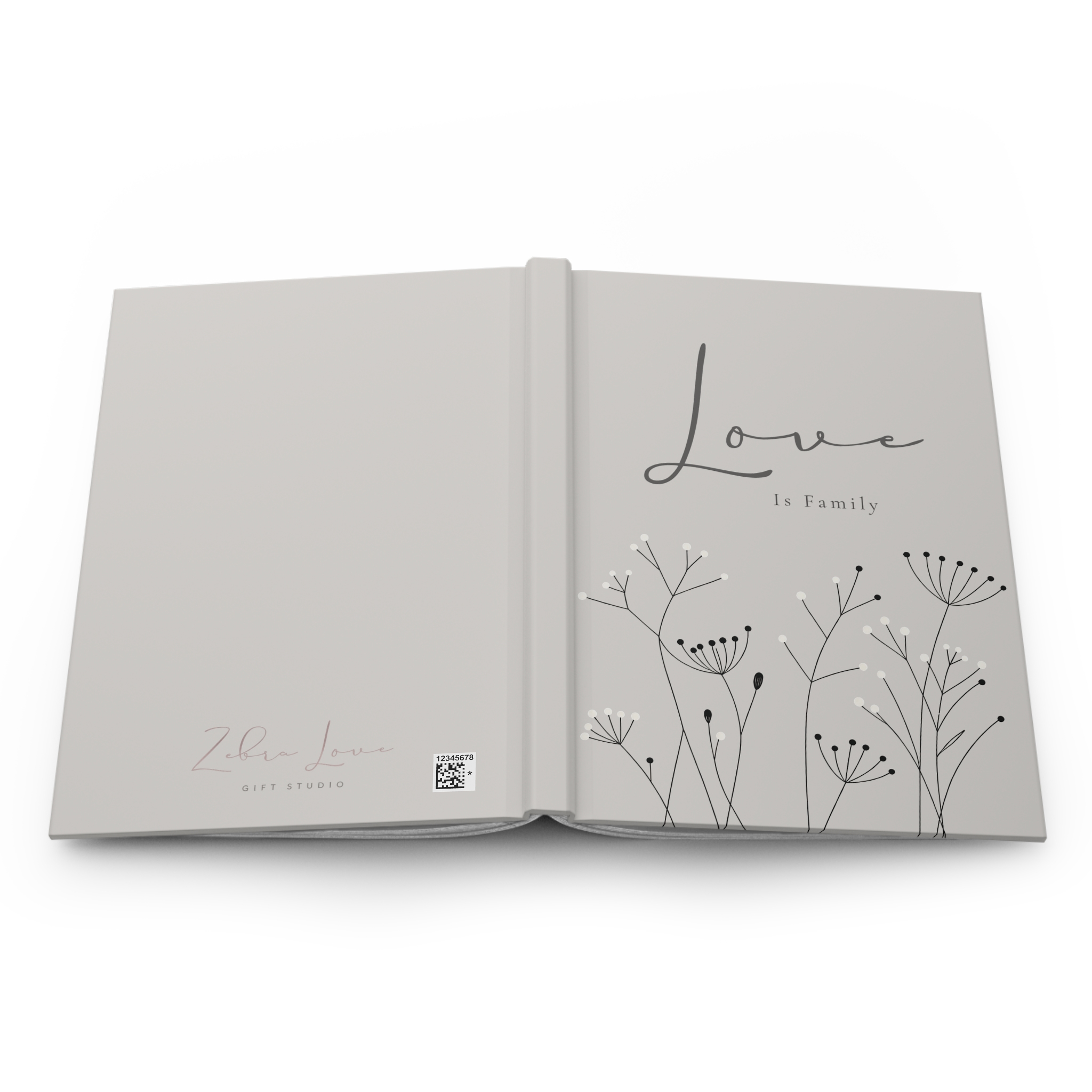 Love Is Family Gift Set – Minimalist Botanical Journal & Stone and Stem Latte Mug