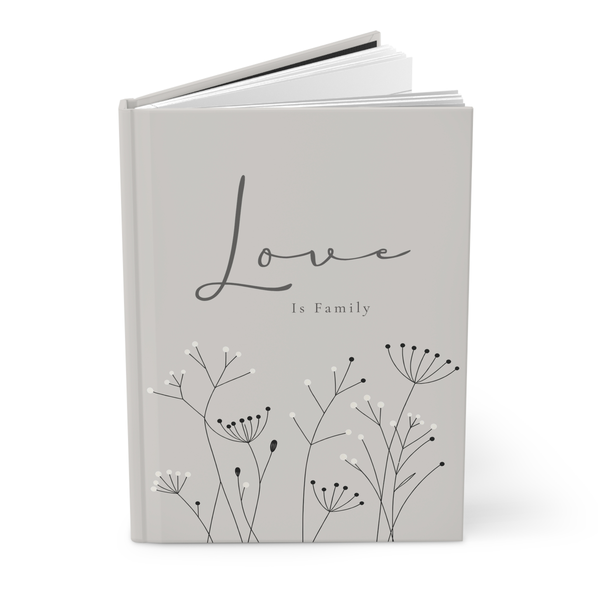 Love Is Family Journal – Minimalist Botanical Hardcover Notebook