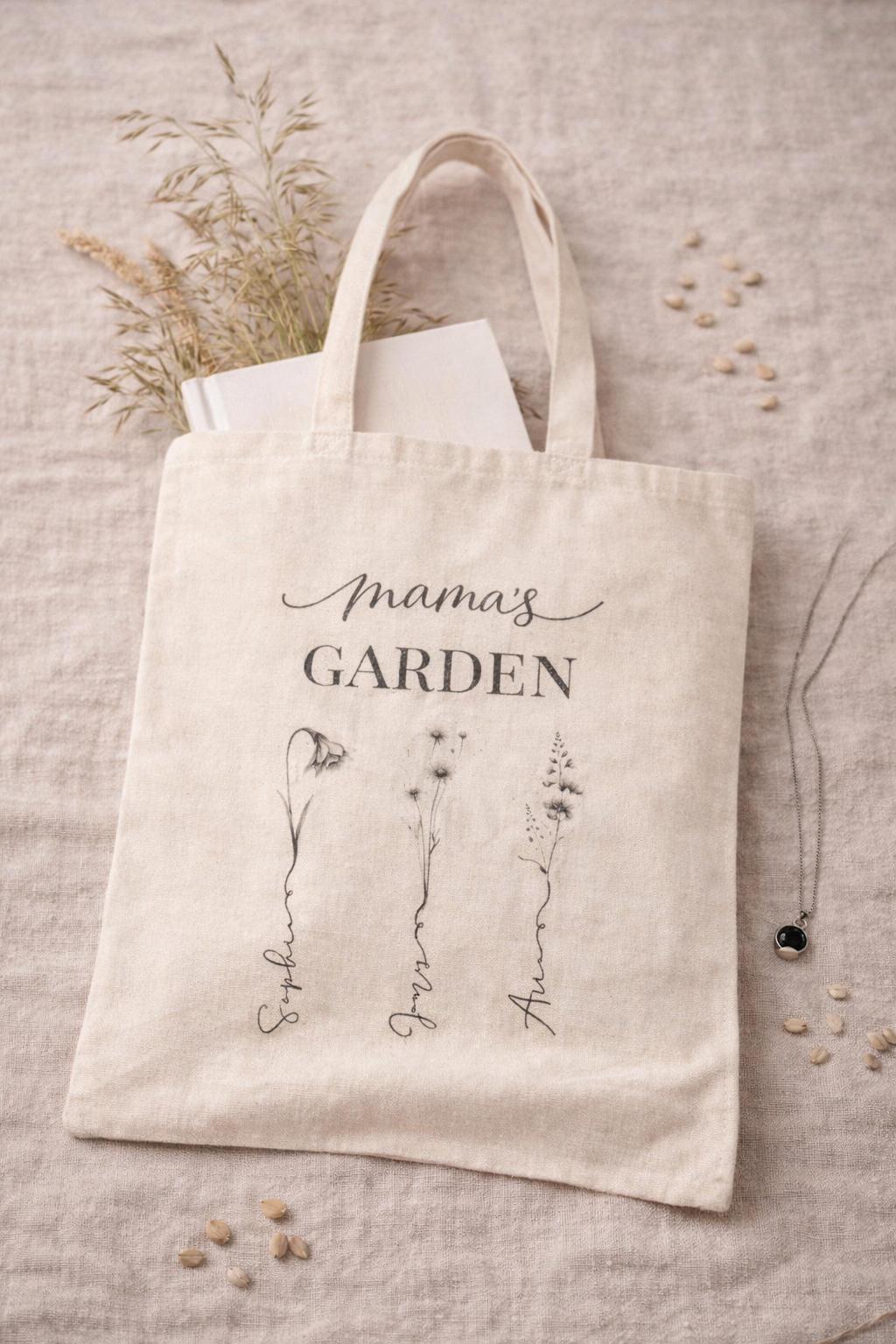 Mama’s Garden Personalized Canvas Tote Bag