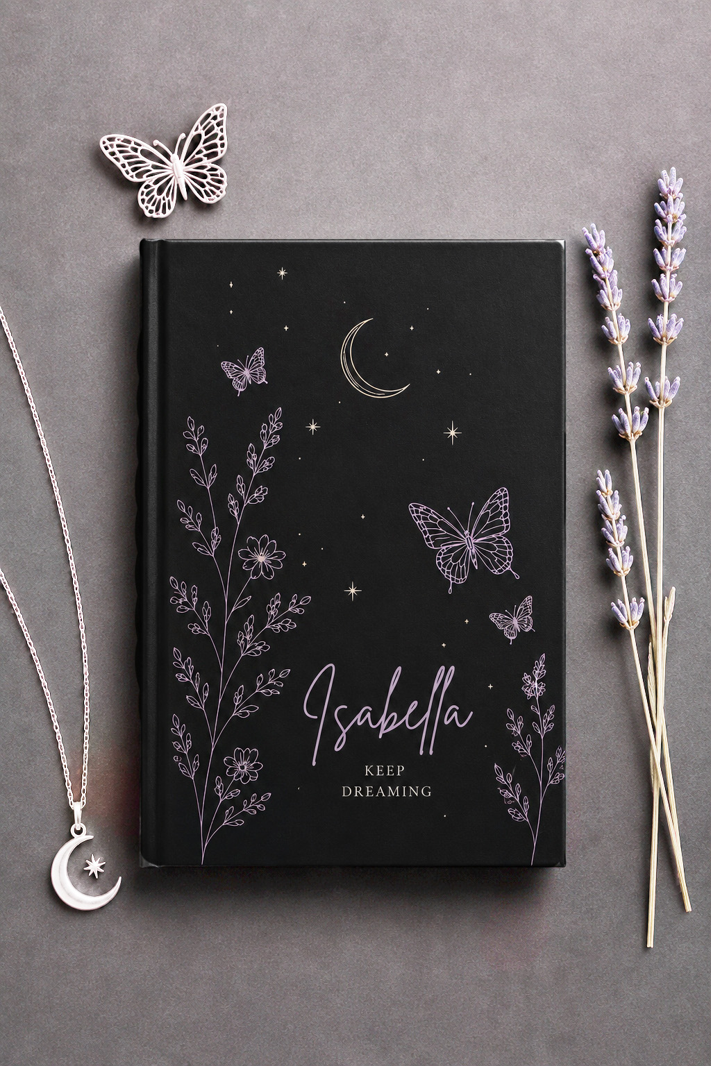 Personalized Keep Dreaming Journal – Midnight Bloom