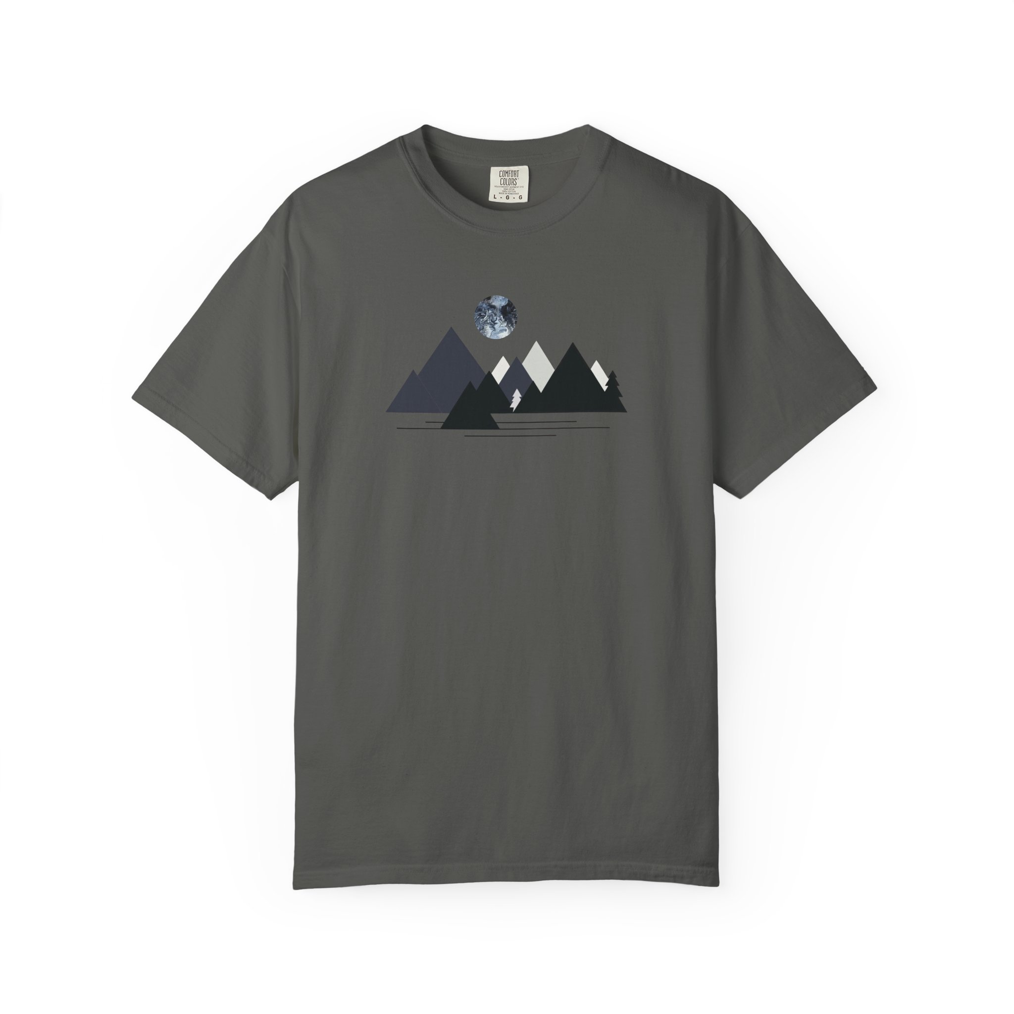 Moonlit Summit Art T-Shirt – Charcoal Garment-Dyed Tee Moonlit Summit Art T-Shirt – Charcoal Garment-Dyed Tee