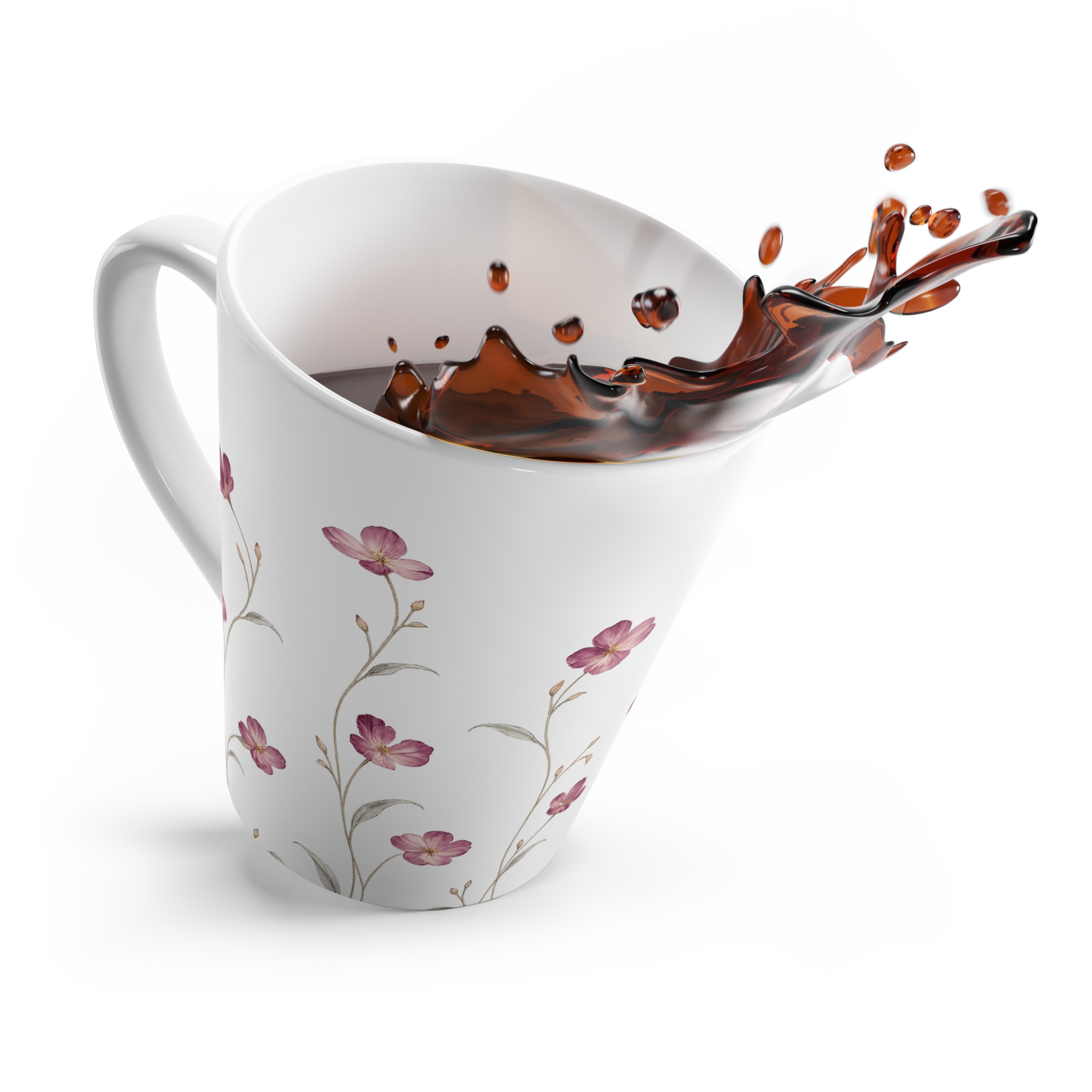 Floral Latte Mug – Mulberry Wildflower