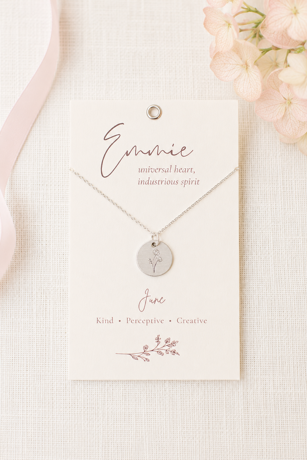 Personalized Poppy Necklace With Custom Meaning Card Personalized Poppy Necklace With Custom Meaning Card