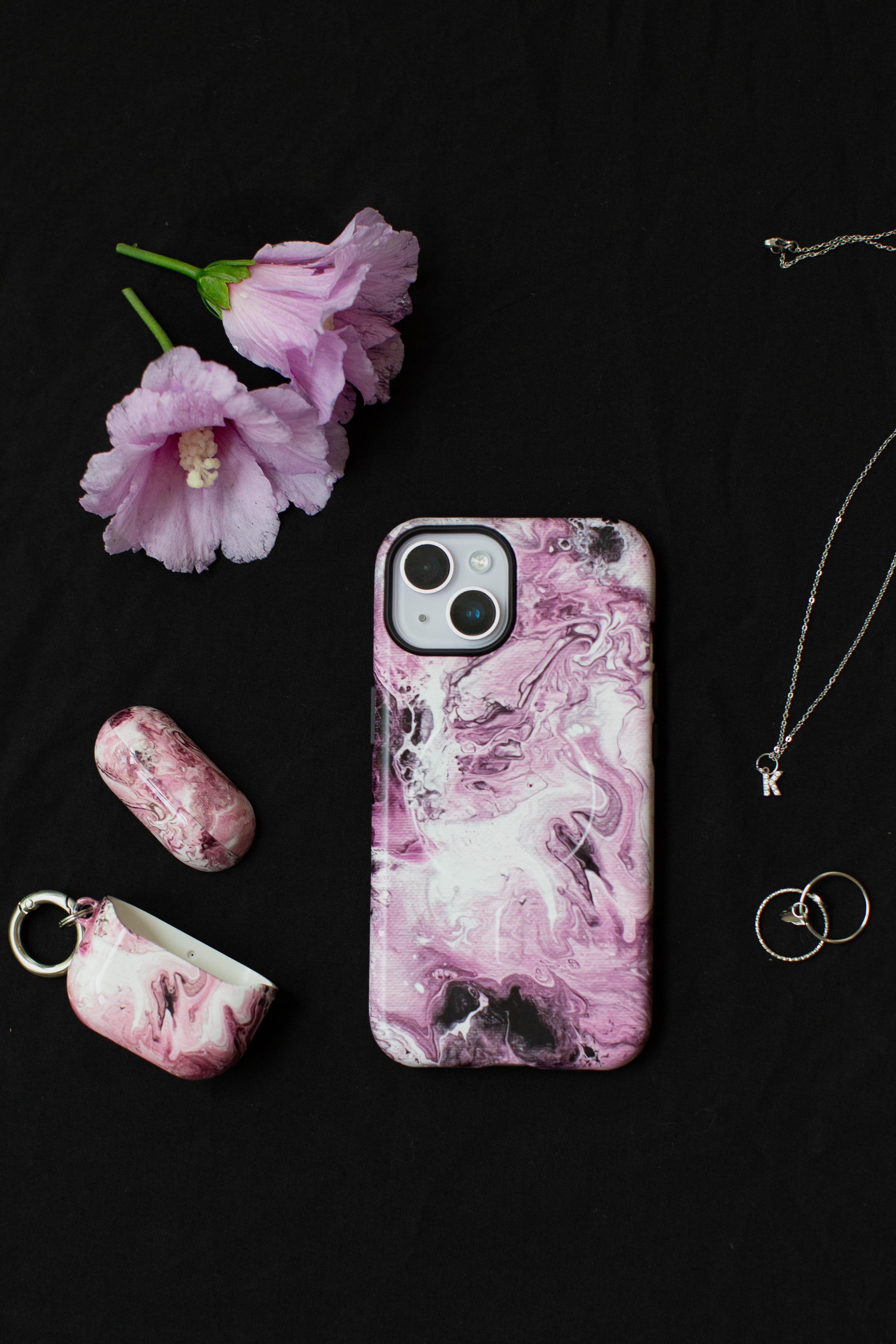 Rose Current Phone Case & AirPods Case Set – Nightstand Art Collection Rose Current Phone Case & AirPods Case Set – Nightstand Art Collection