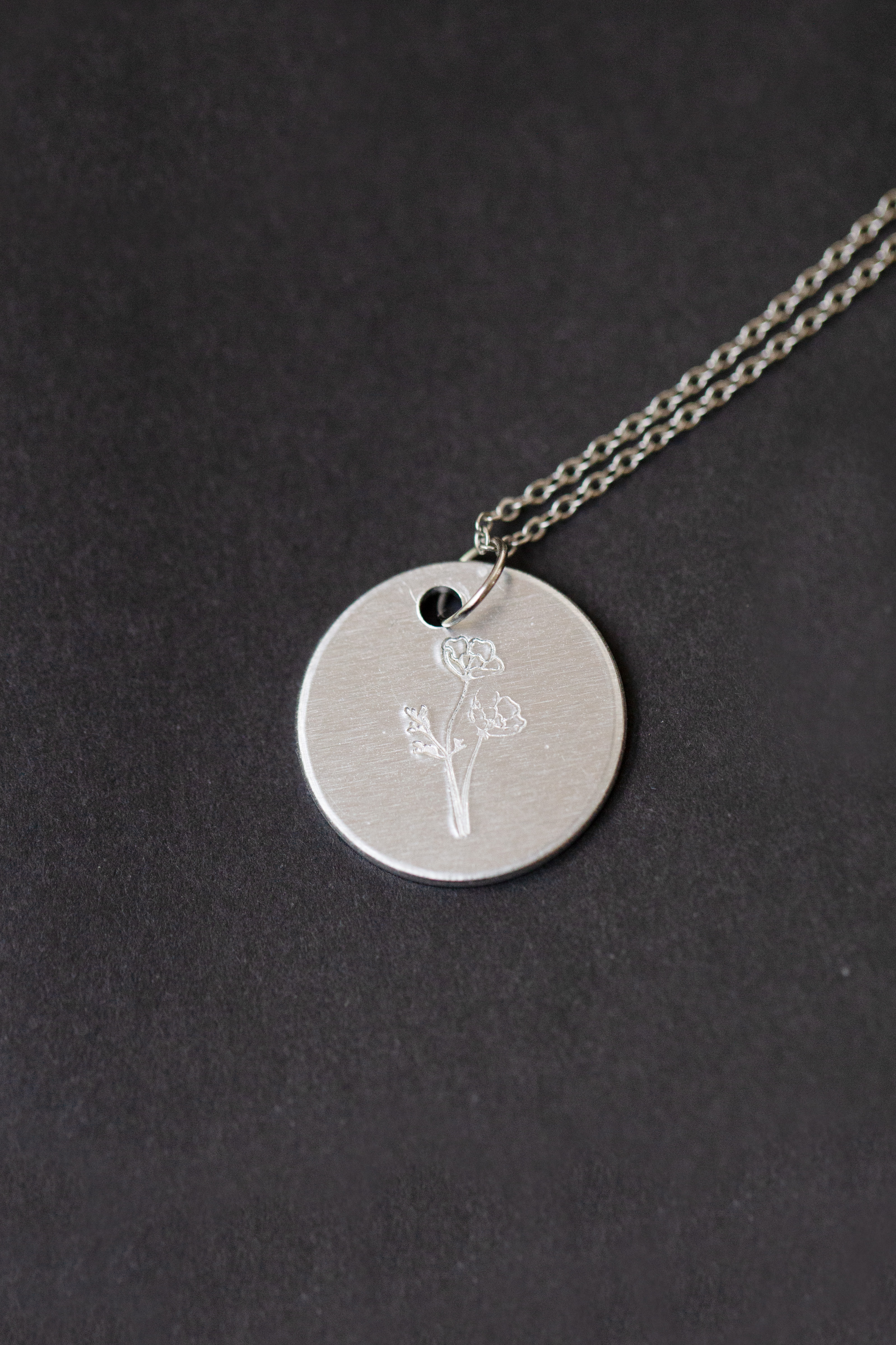Personalized Poppy Necklace With Silver Foil Meaning Card