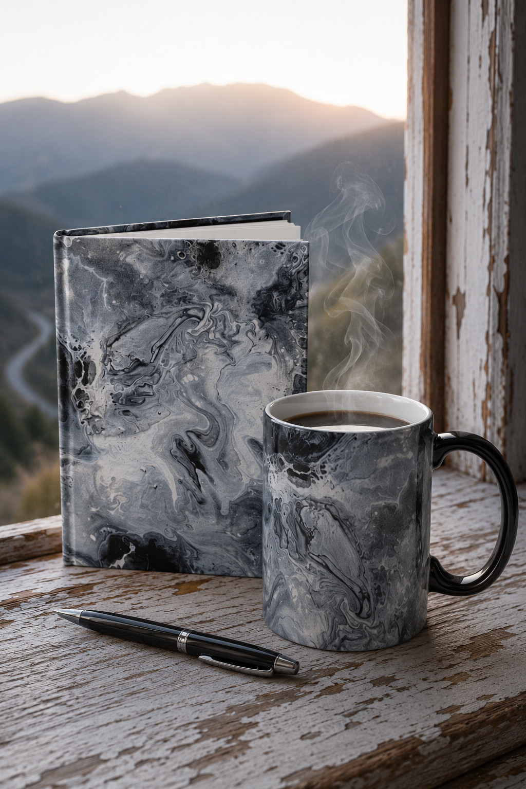 Obsidian Tide Mug + Journal Set – Nightstand Art Collection Obsidian Tide Mug + Journal Set – Nightstand Art Collection