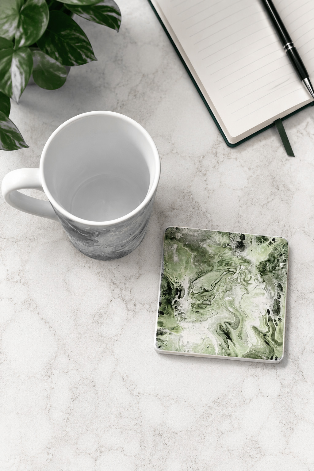 Moss Current Ceramic Coaster – Nightstand Art Collection Moss Current Ceramic Coaster – Nightstand Art Collection