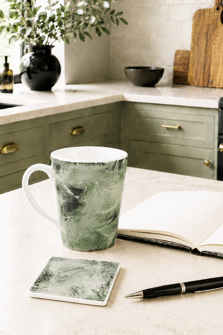 Moss Current Mug & Coaster Set – Nightstand Art Collection Moss Current Mug & Coaster Set – Nightstand Art Collection