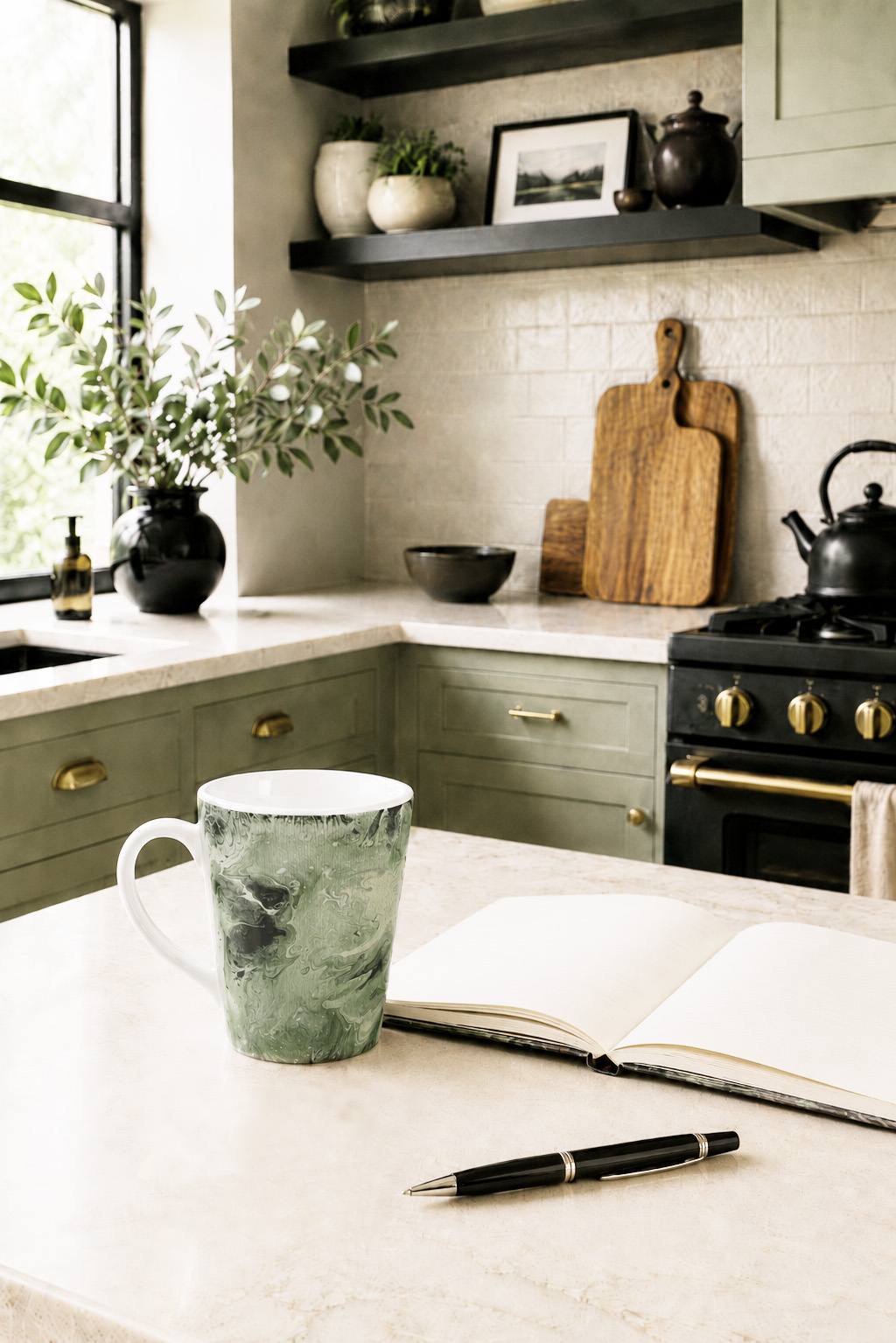 Moss Current Latte Mug – Nightstand Art Collection