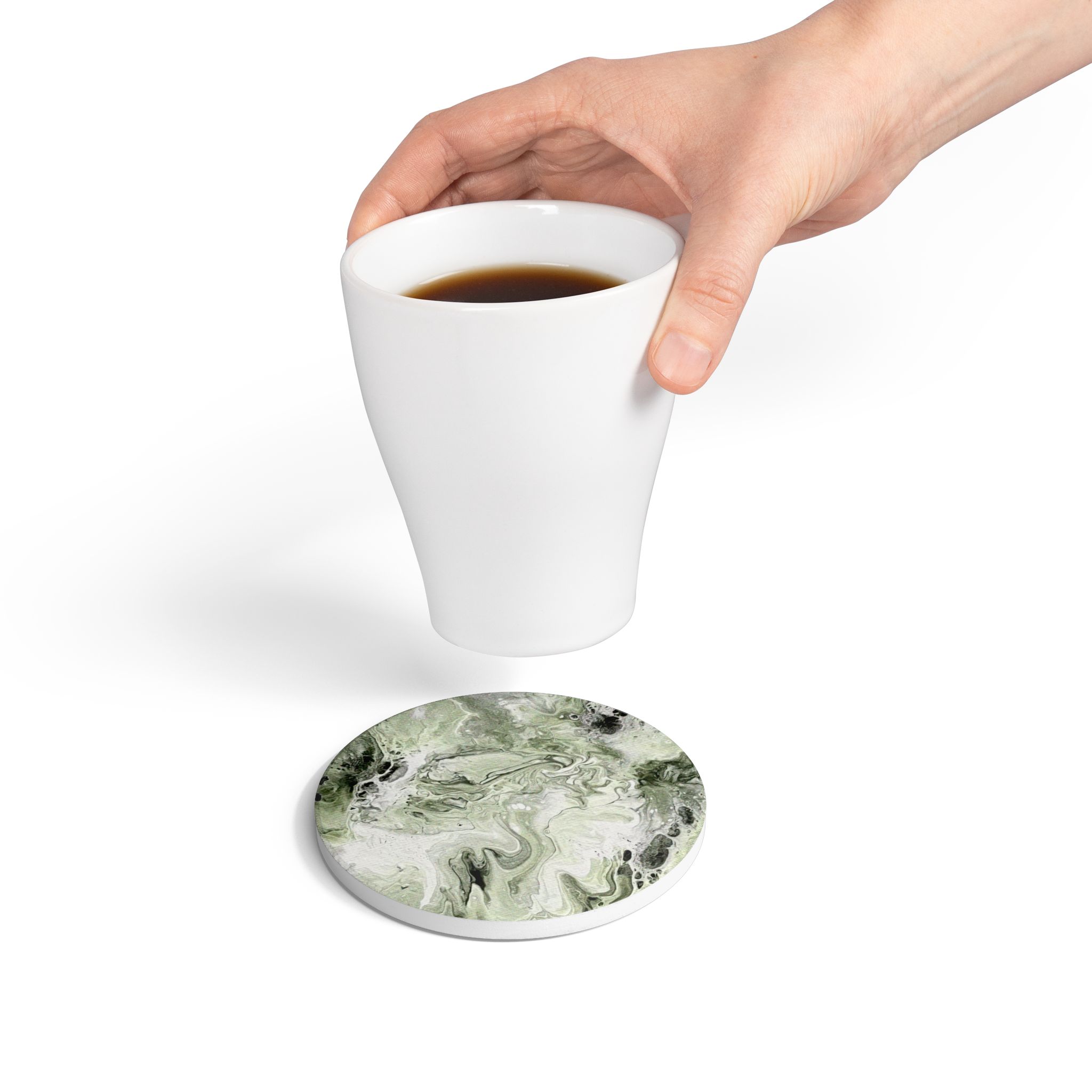 Moss Current Ceramic Coaster – Nightstand Art Collection