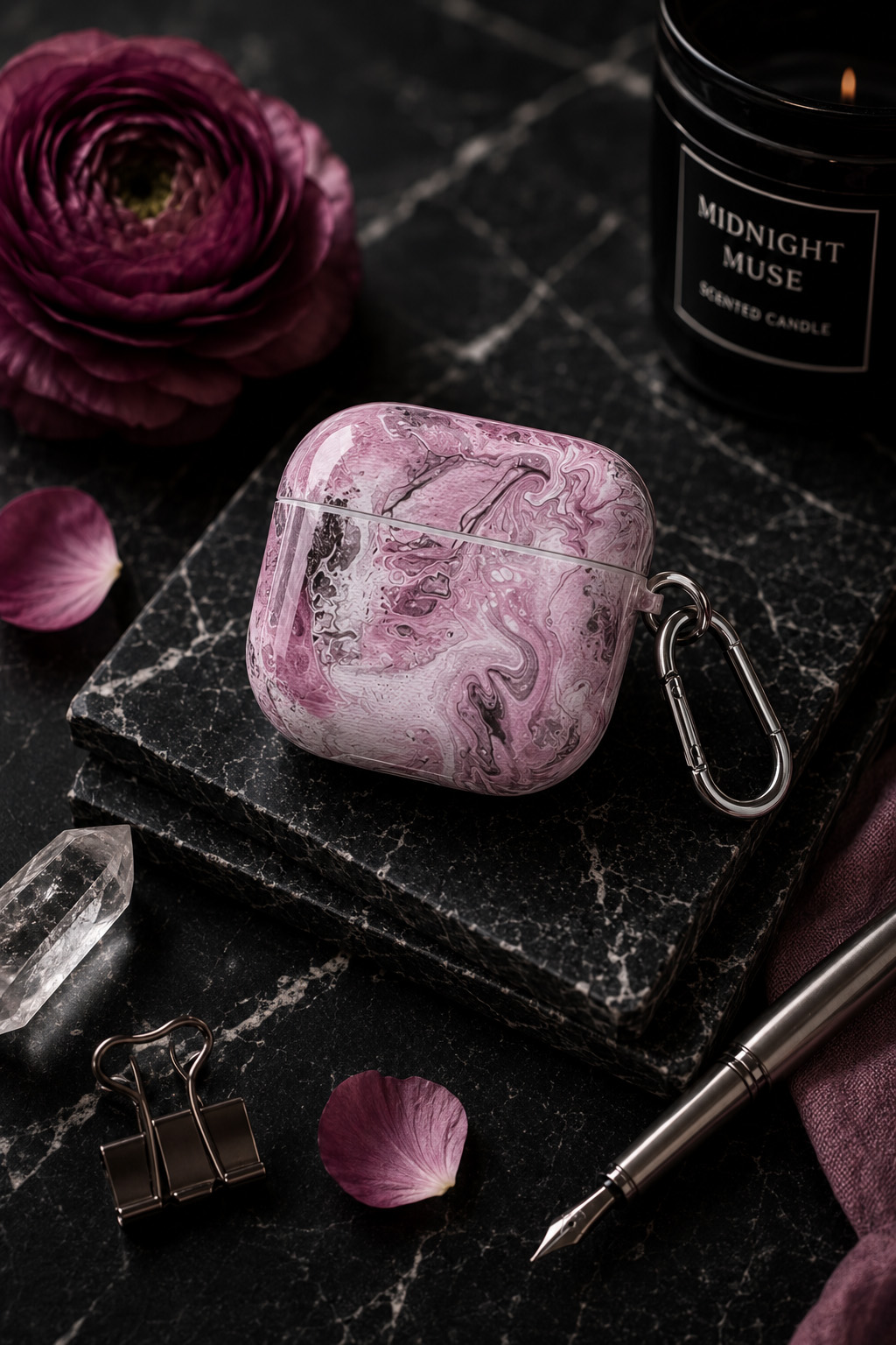 Rose Current Airpods Case – Nightstand Art Collection Rose Current Airpods Case – Nightstand Art Collection