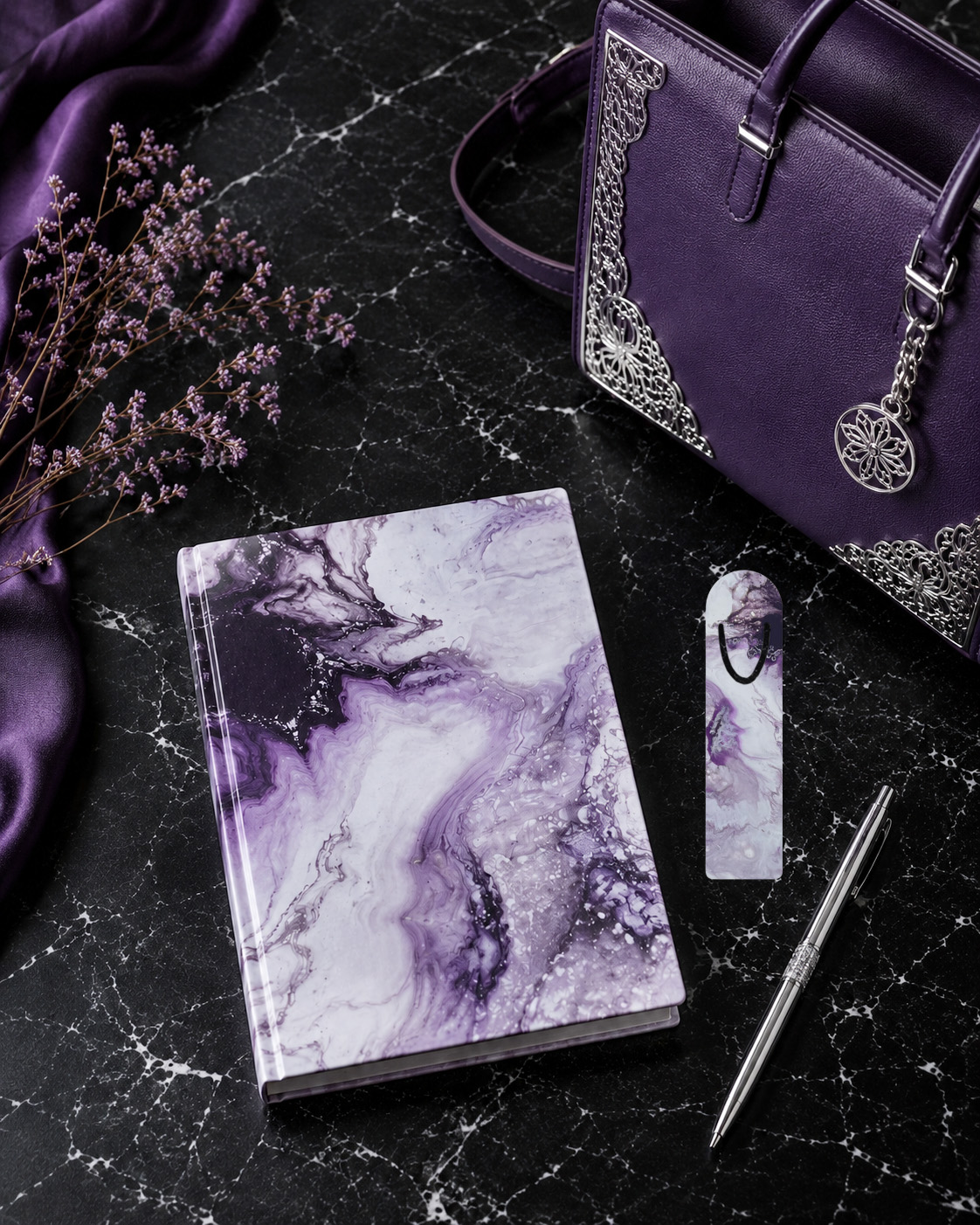 Amethyst Current Journal & Bookmark Set – Nightstand Art Collection Amethyst Current Journal & Bookmark Set – Nightstand Art Collection