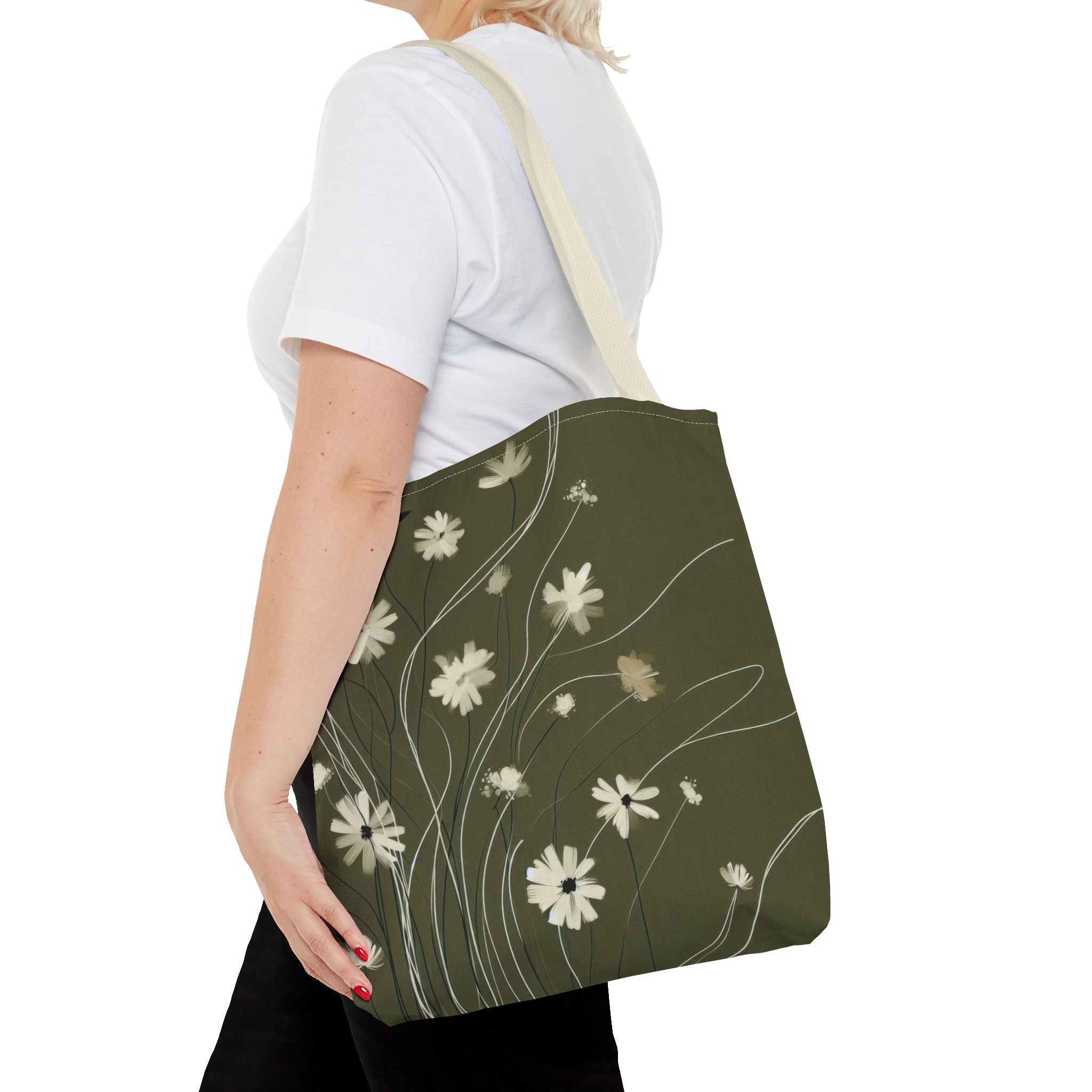 Floral Tote Bag – Olive Meadow