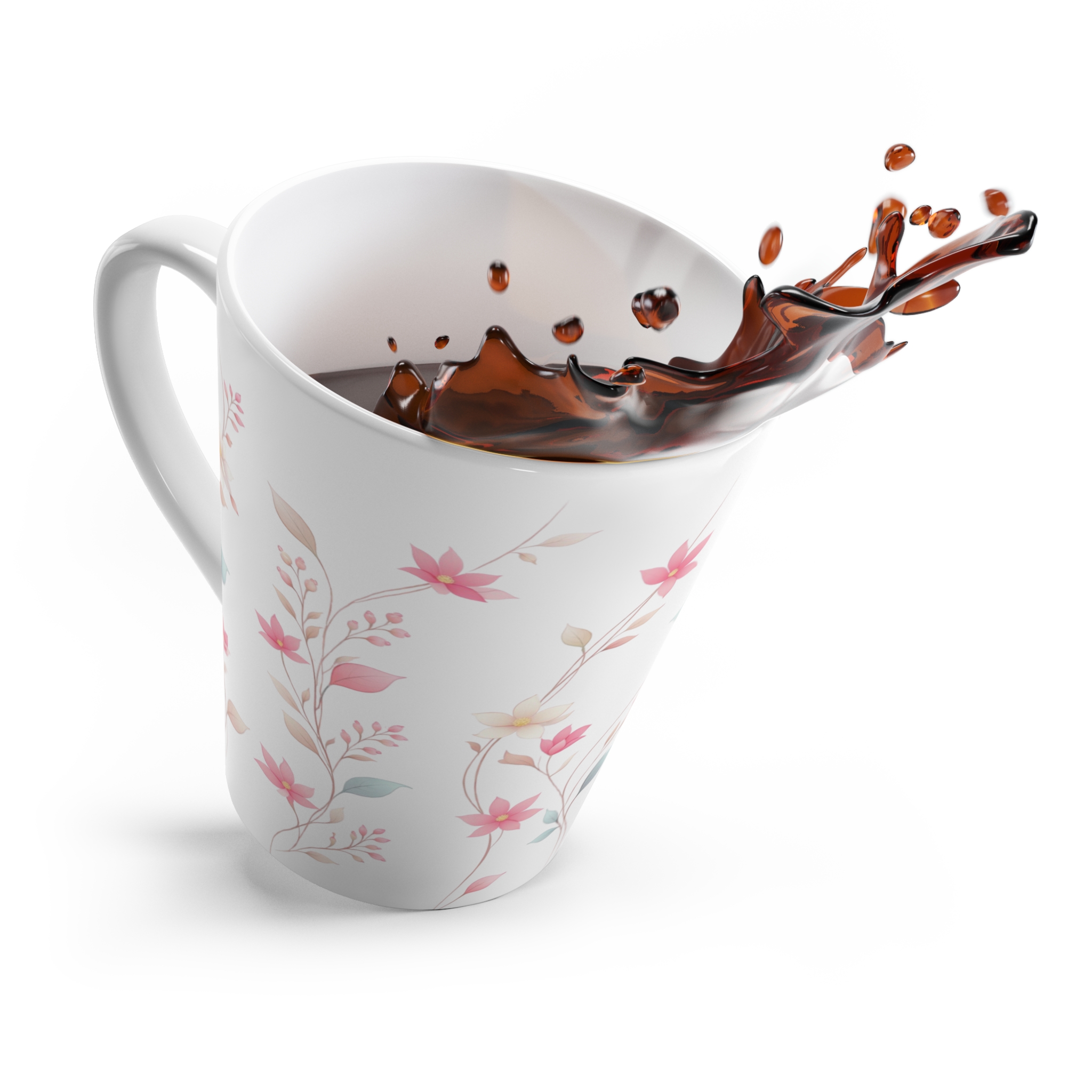 Floral Latte Mug – Rosewater Petal