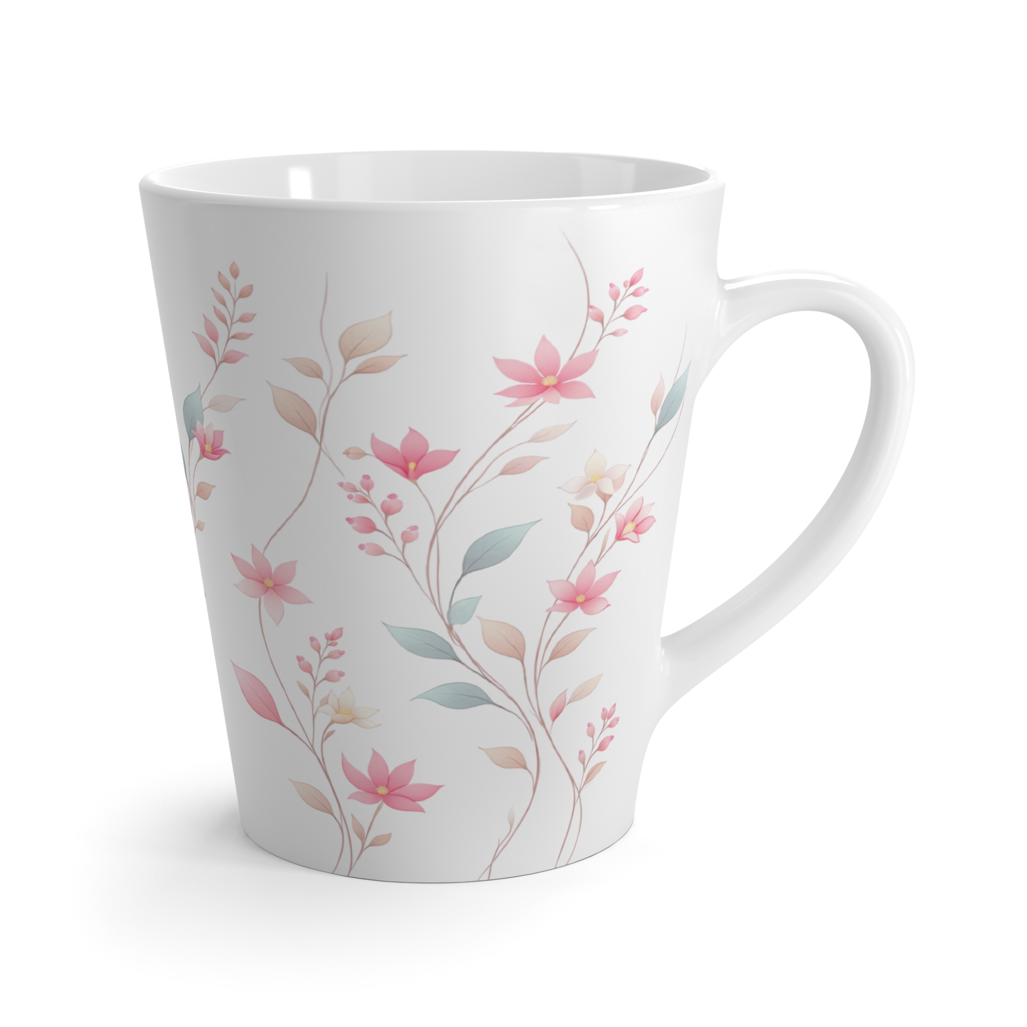 Floral Latte Mug – Rosewater Petal