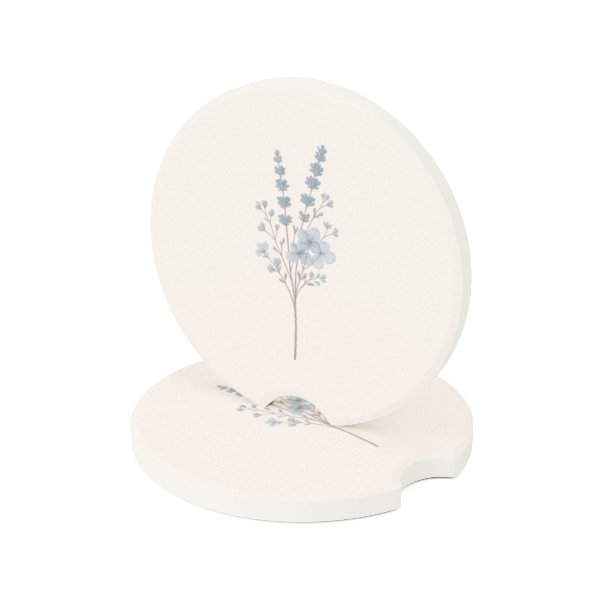 Sky Blue Wildflower Petite Soapstone Coaster