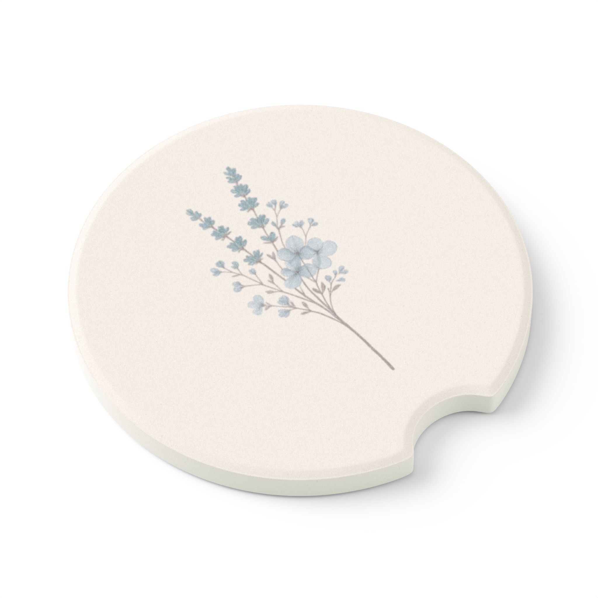 Sky Blue Wildflower Petite Soapstone Coaster