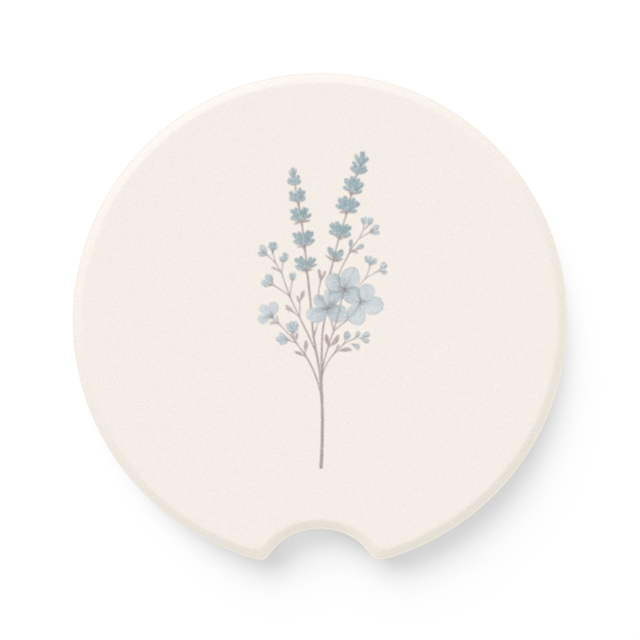 Sky Blue Wildflower Petite Soapstone Coaster Sky Blue Wildflower Petite Soapstone Coaster