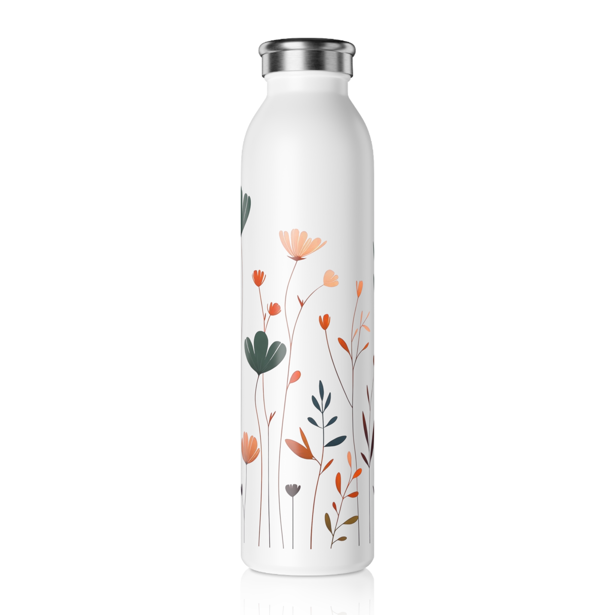 Personalized Wildflowers Along the Way Slim Water Bottle Personalized Wildflowers Along the Way Slim Water Bottle