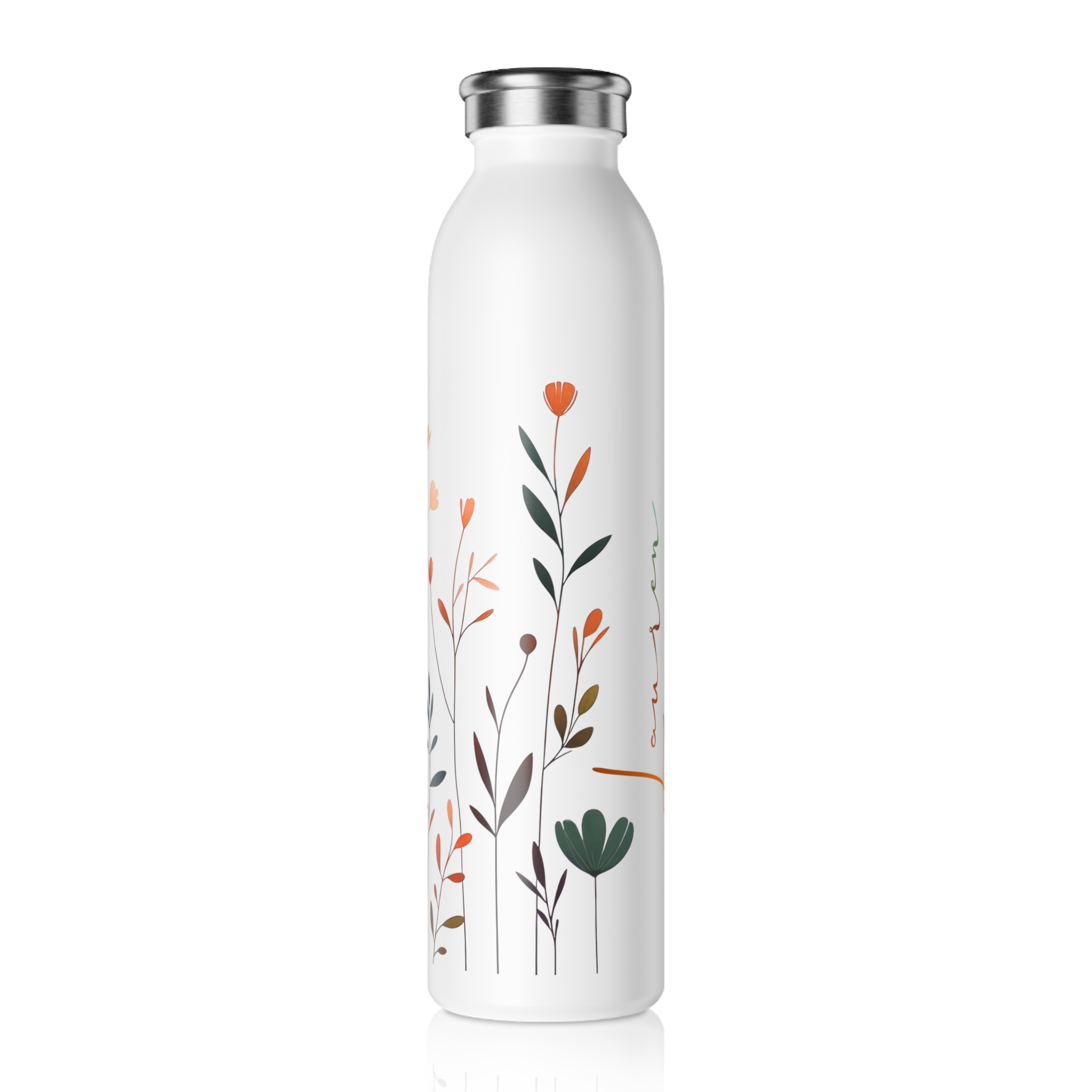 Personalized Wildflowers Along the Way Slim Water Bottle