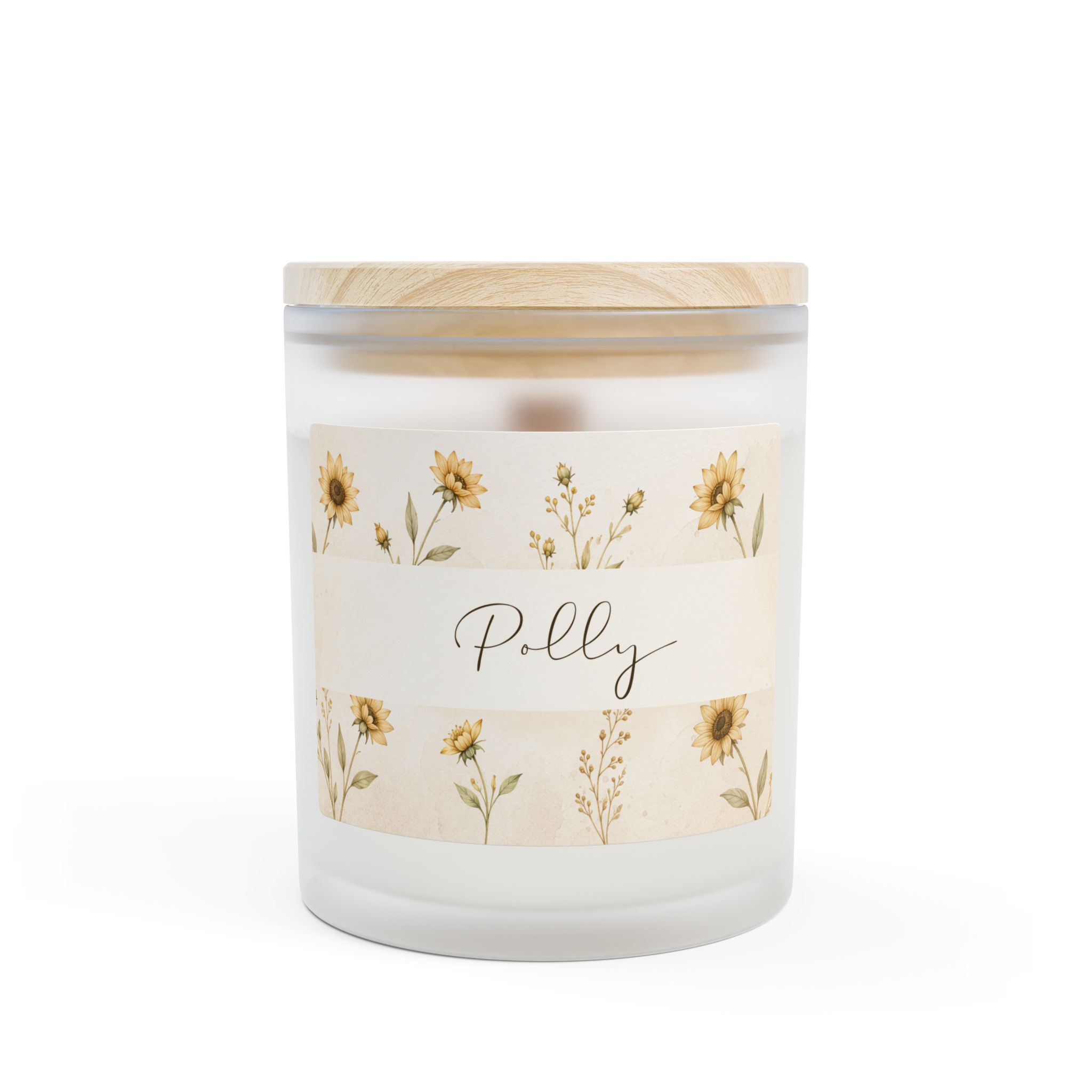 Personalized Sunflower Candle – 11oz Frosted Glass
