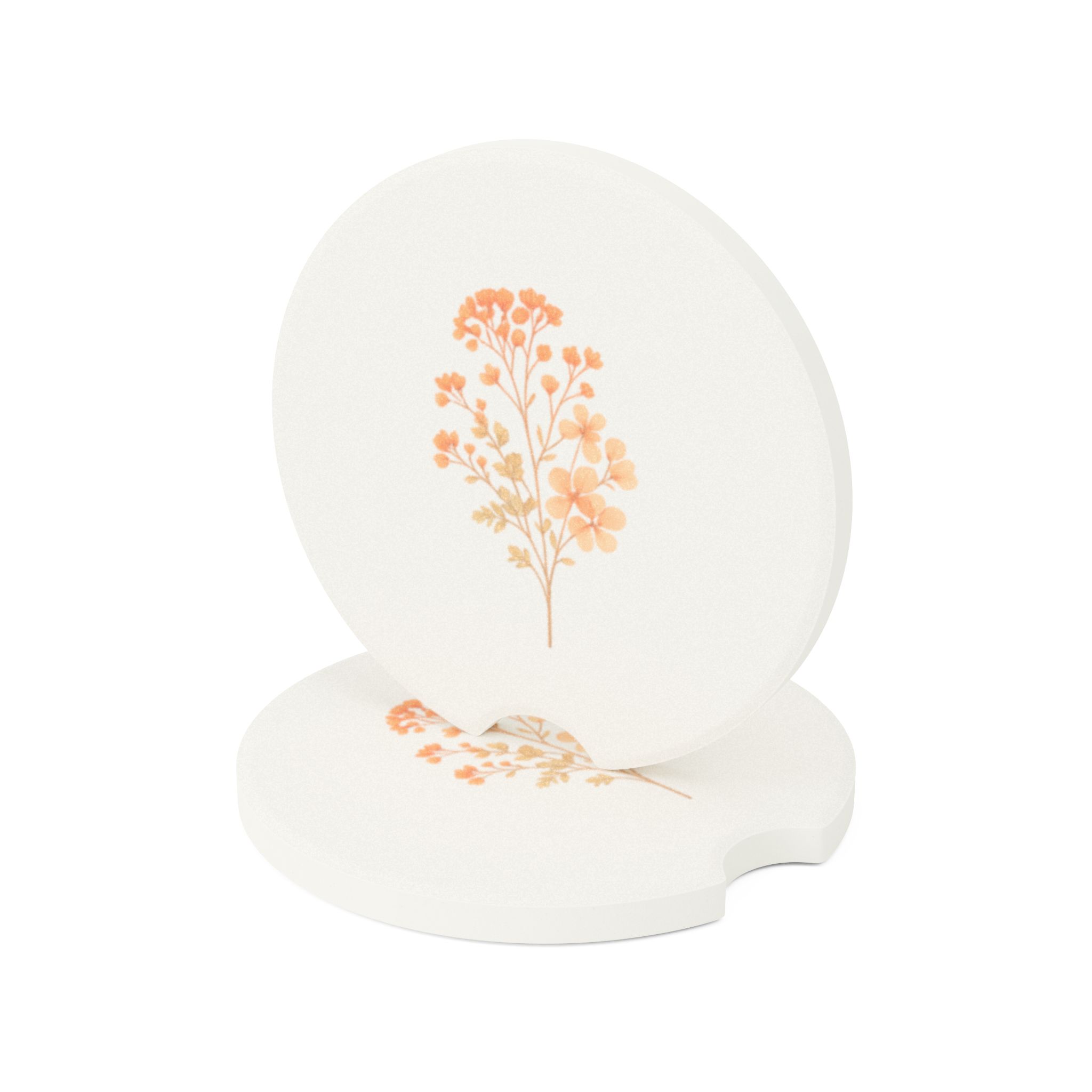 Tangerine Wildflower Petite Soapstone Coaster
