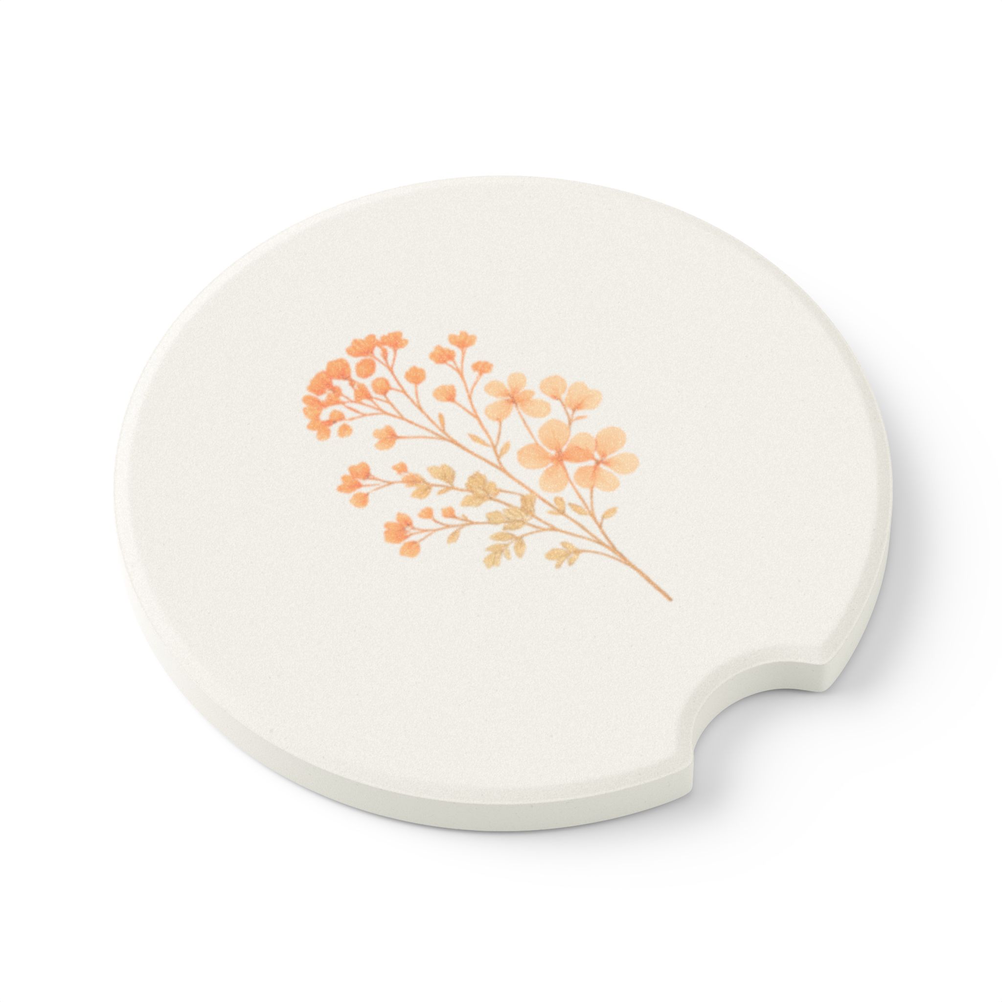 Tangerine Wildflower Petite Soapstone Coaster