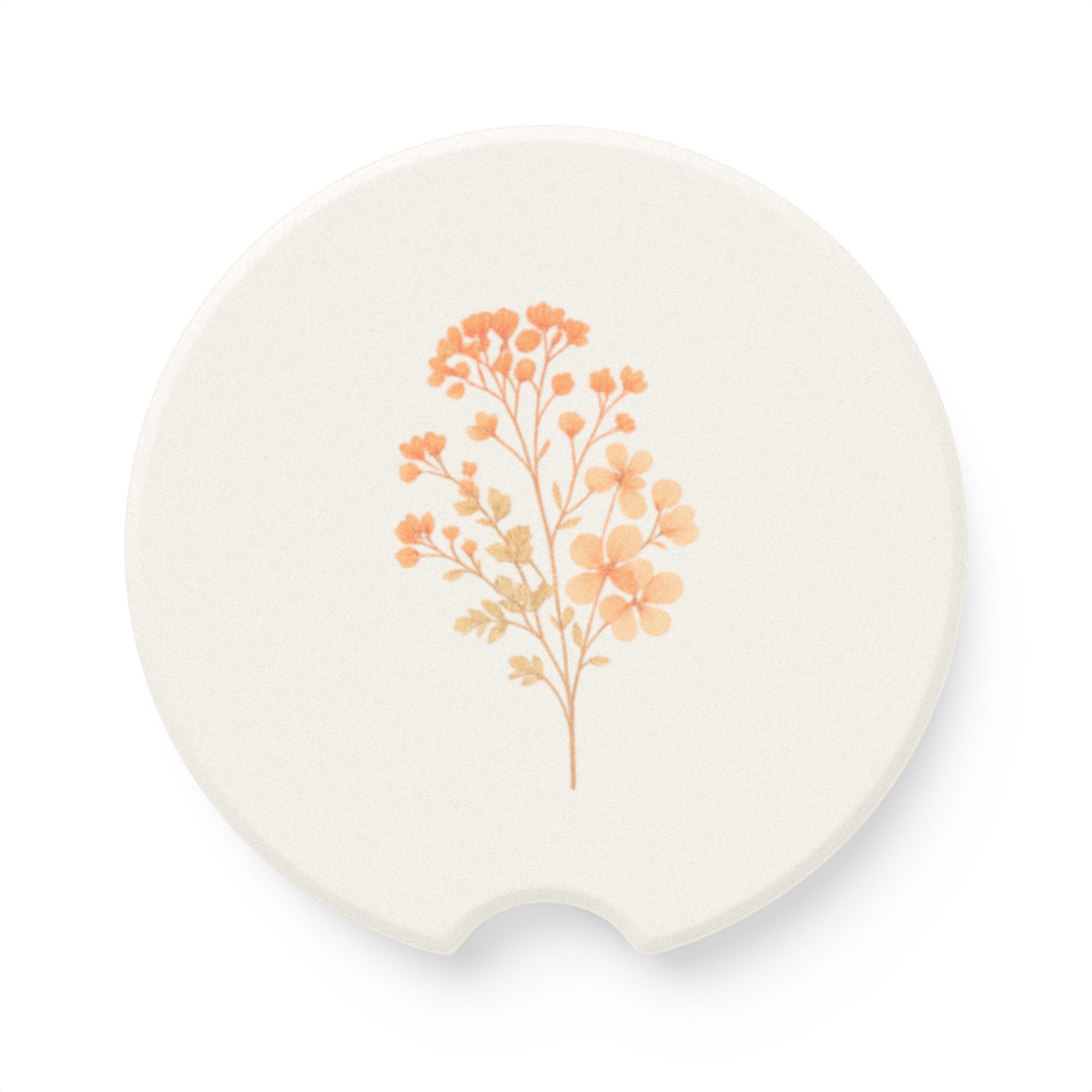 Tangerine Wildflower Petite Soapstone Coaster Tangerine Wildflower Petite Soapstone Coaster