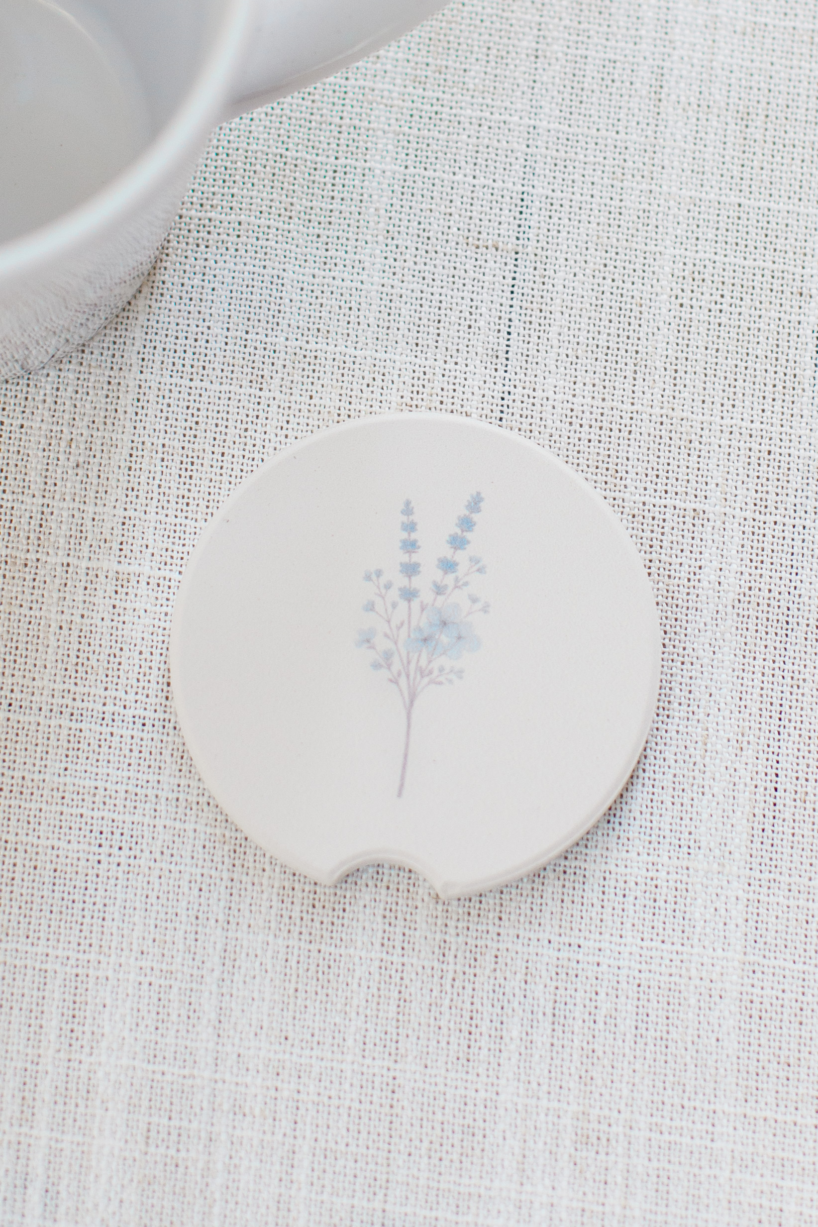 Sky Blue Wildflower Petite Soapstone Coaster Sky Blue Wildflower Petite Soapstone Coaster