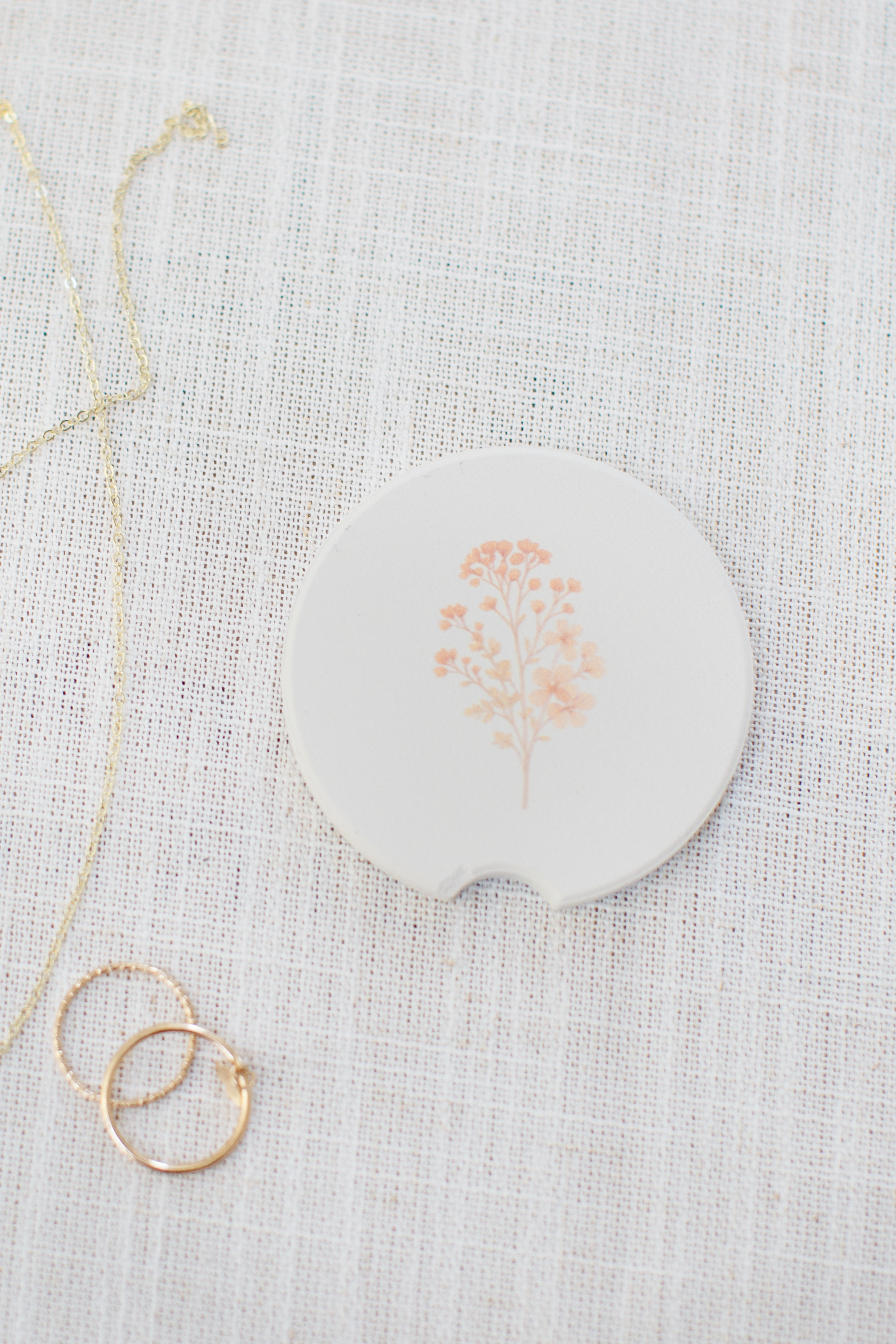Tangerine Wildflower Petite Soapstone Coaster Tangerine Wildflower Petite Soapstone Coaster