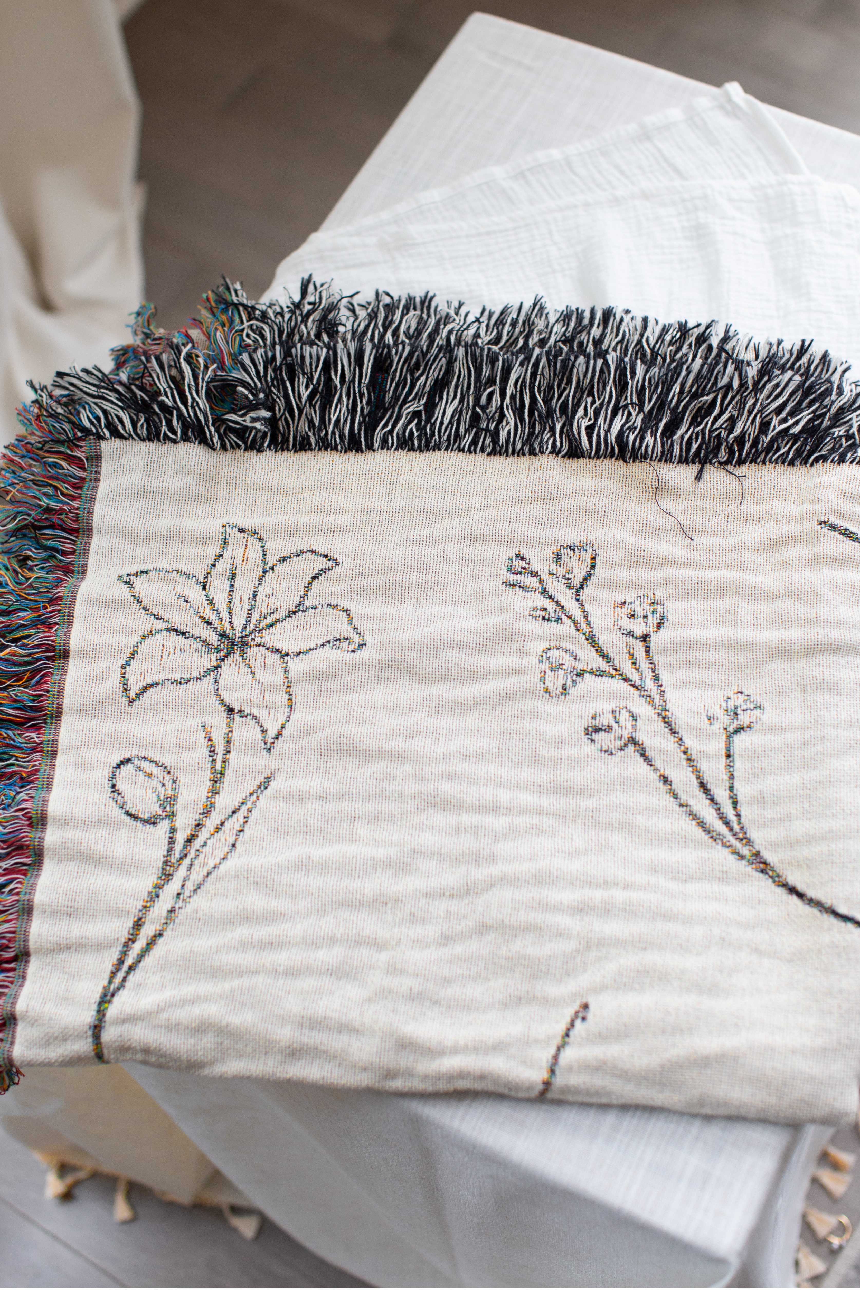 Custom Woven Cotton Throw Blanket – Wildflower Heirloom