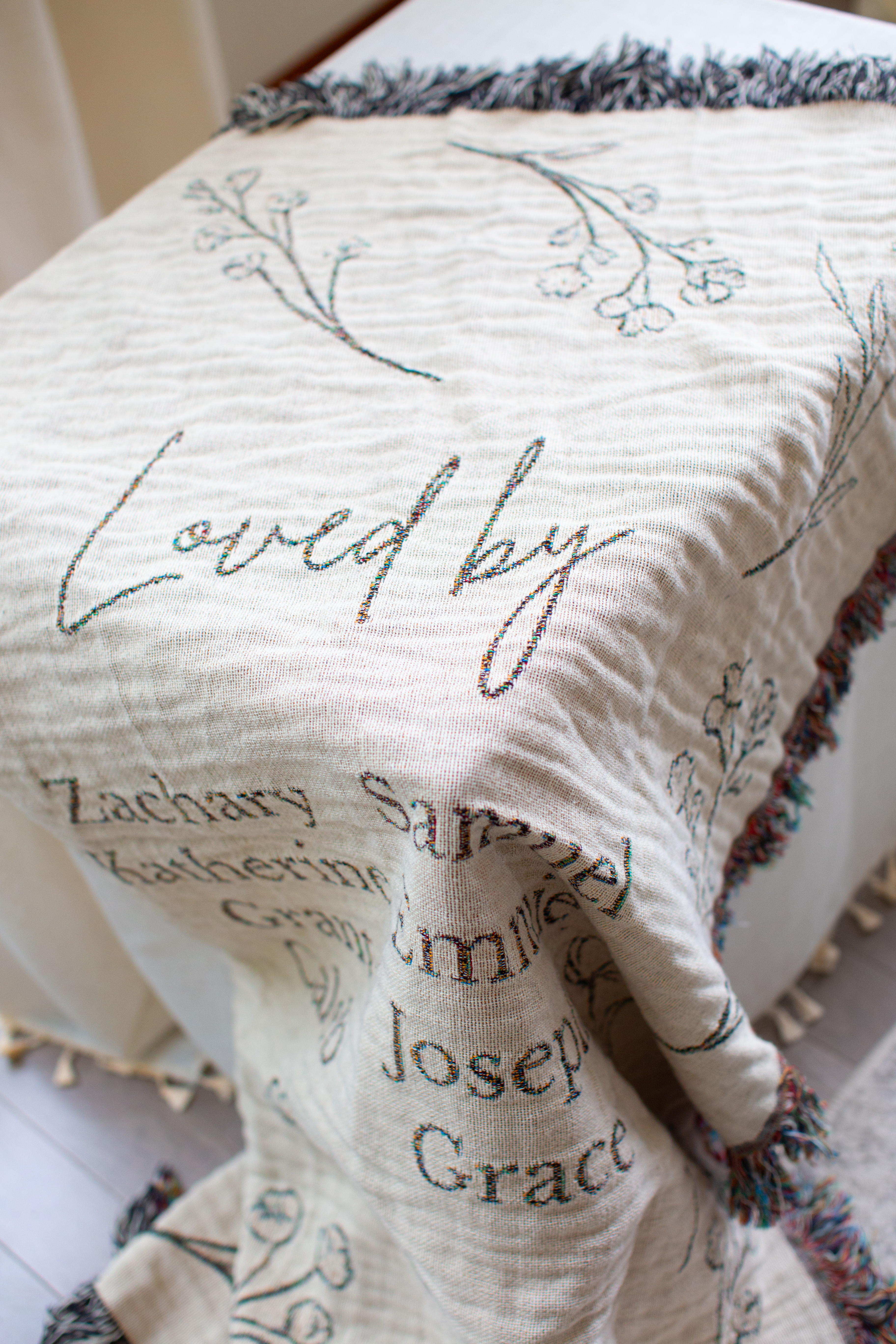 Custom Woven Cotton Throw Blanket – Wildflower Heirloom