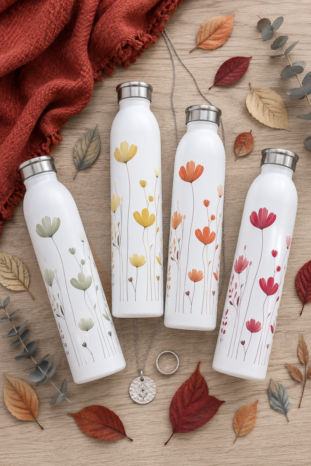 Personalized Wildflower Water Bottle | Custom Name Stainless Steel Bottle, 20oz Personalized Wildflower Water Bottle | Custom Name Stainless Steel Bottle, 20oz